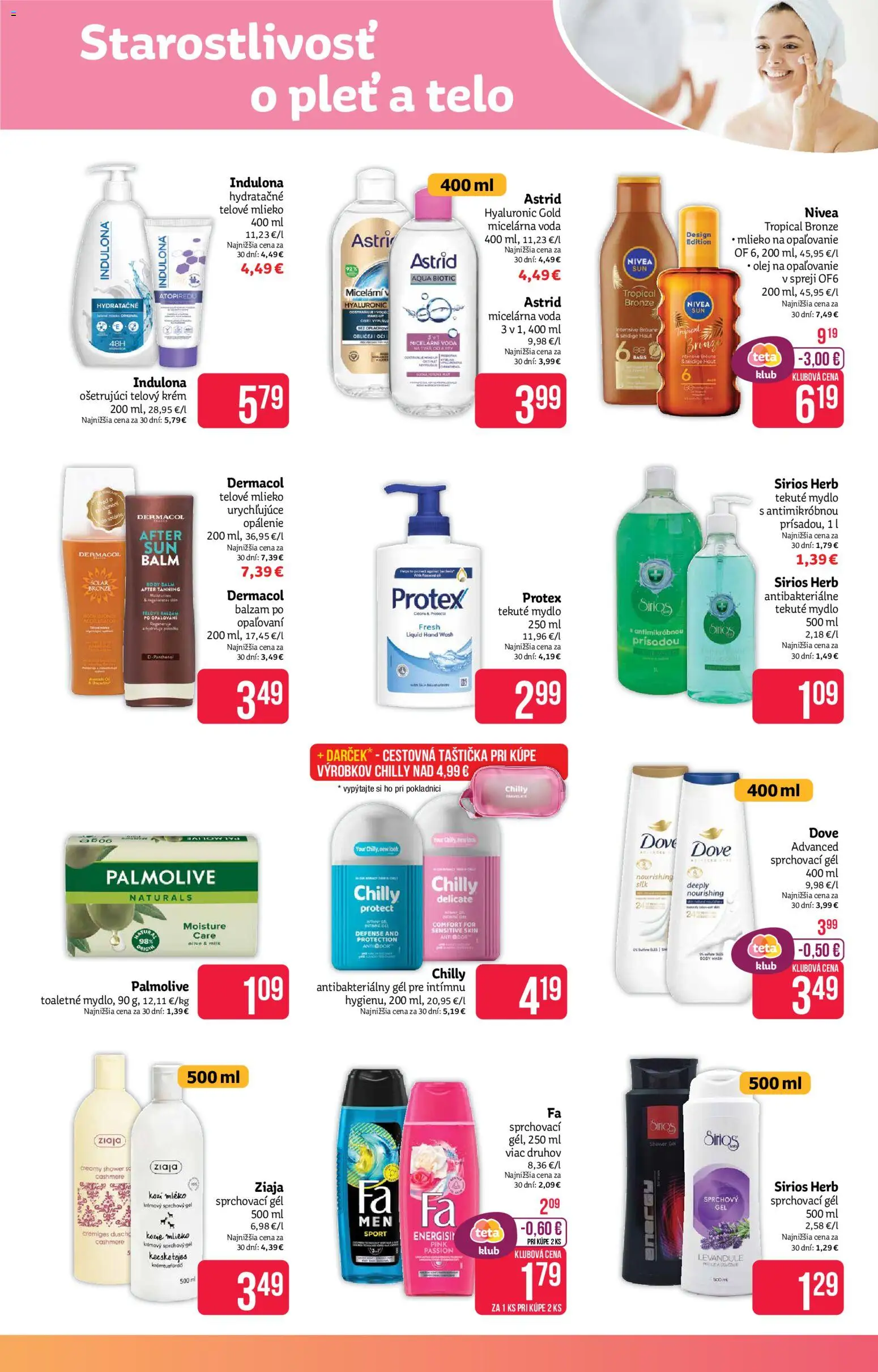 Nové Teta drogerie akcie – leták je platný od 17.08.2026 | Strana: 7 | Produkty: Make up, Telové mlieko, Mydlo, Indulona