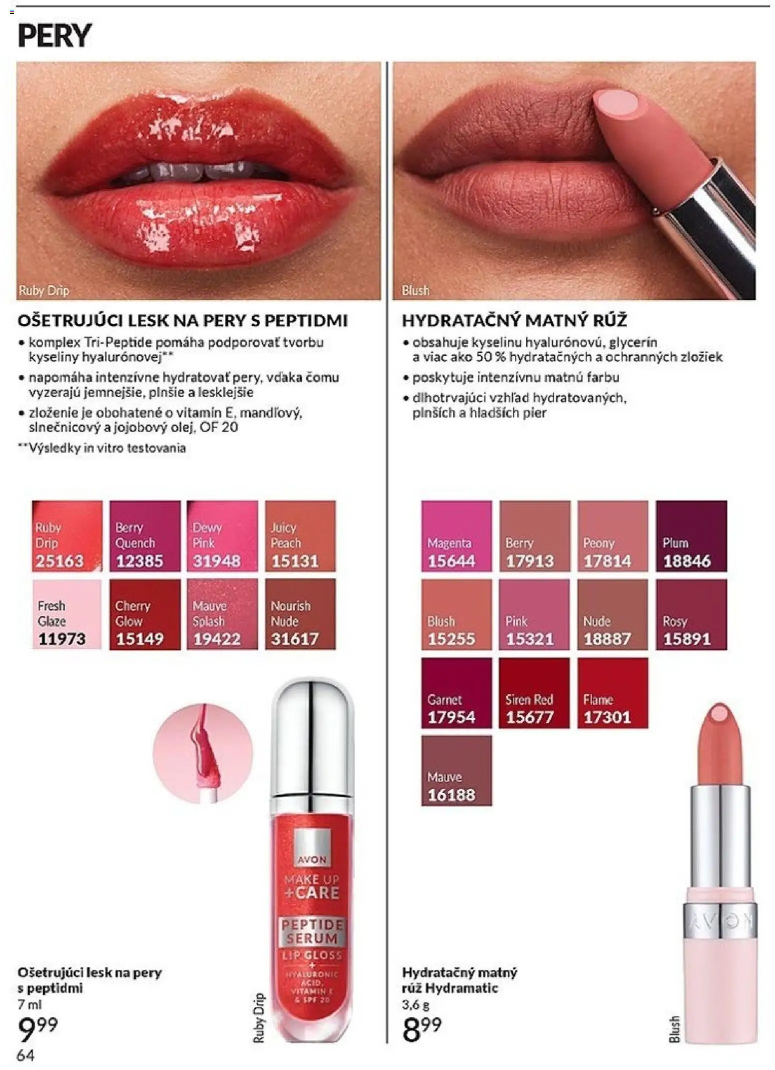 Nové Avon akcie – leták je platný od 01.06.2026 | Strana: 64 | Produkty: Make up, Lesk na pery