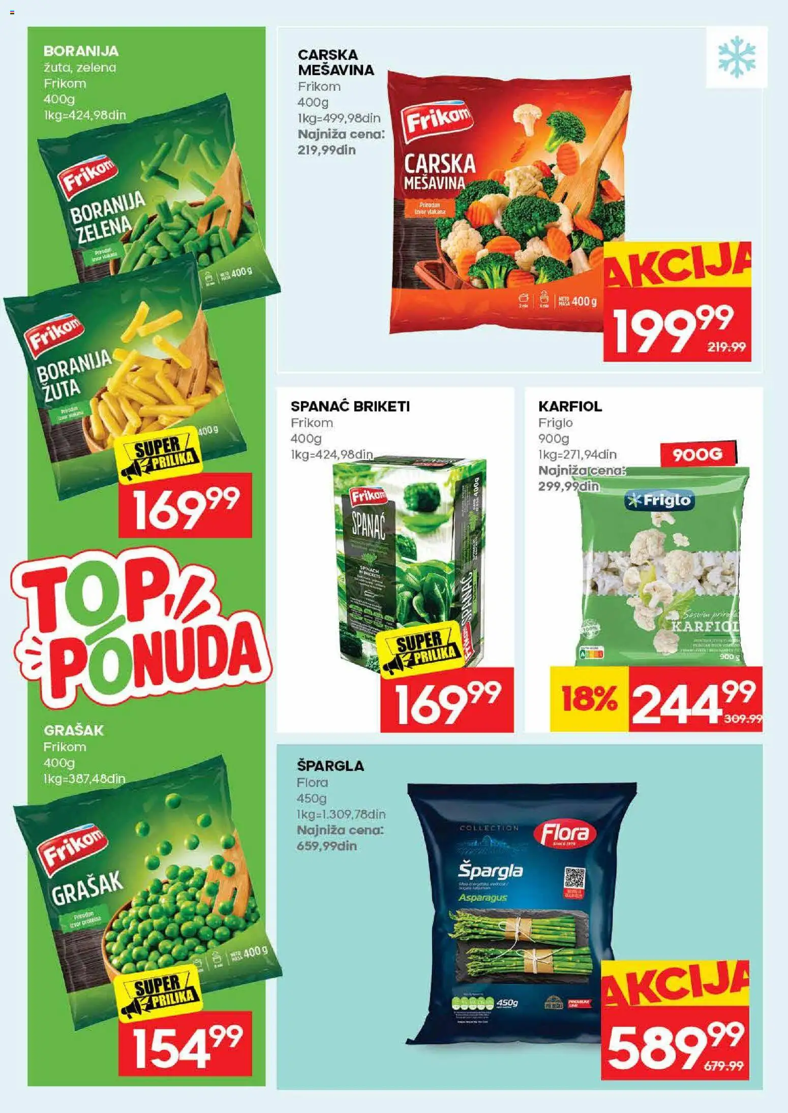 Idea katalog - važi od 31.08.2026 | Strana: 22 | Proizvode: Karfiol, Grašak, Špargla, Briketi