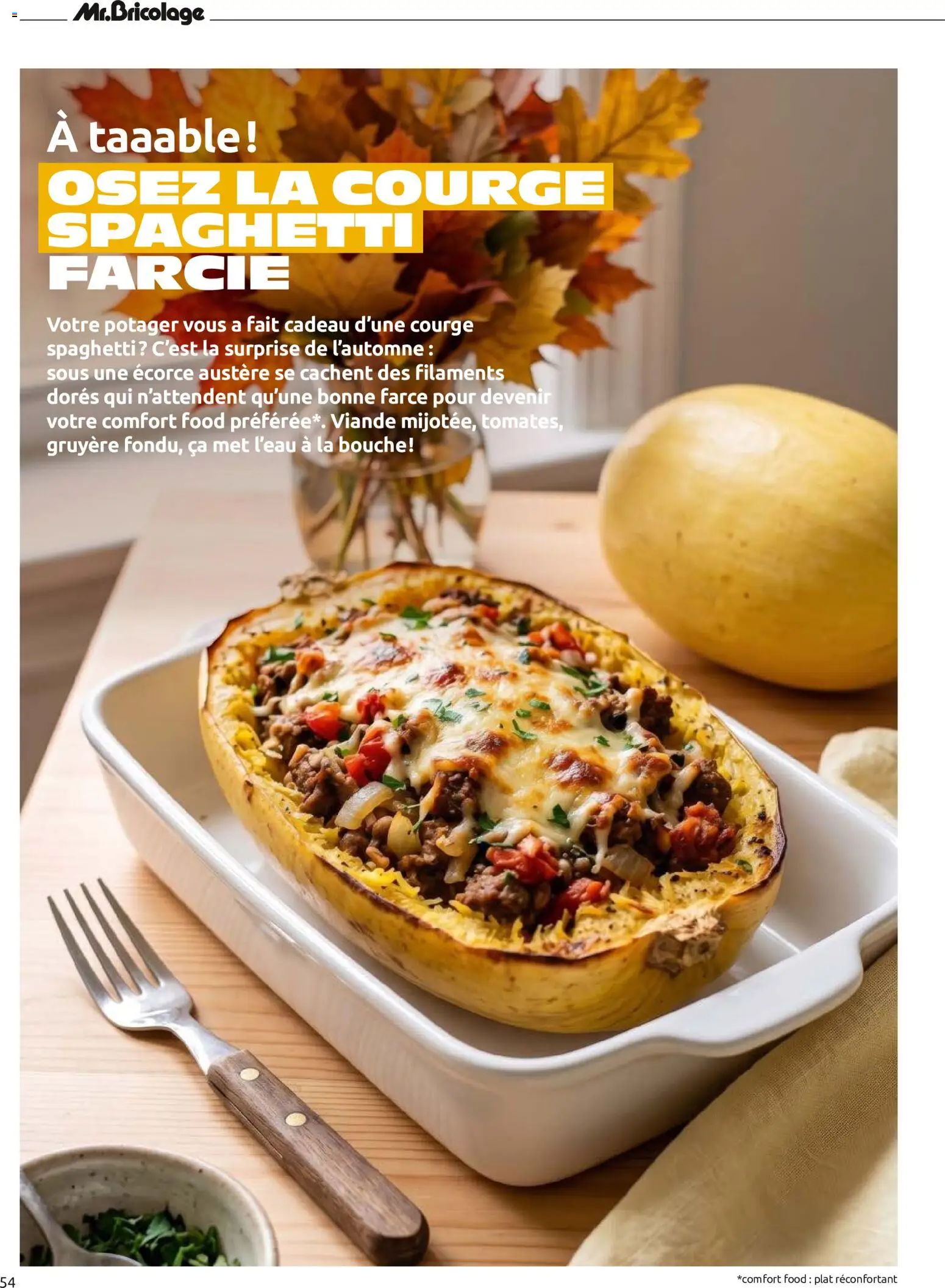 {H1} | Page: 54 | Produits: Spaghetti, Courge, Potager, Viande