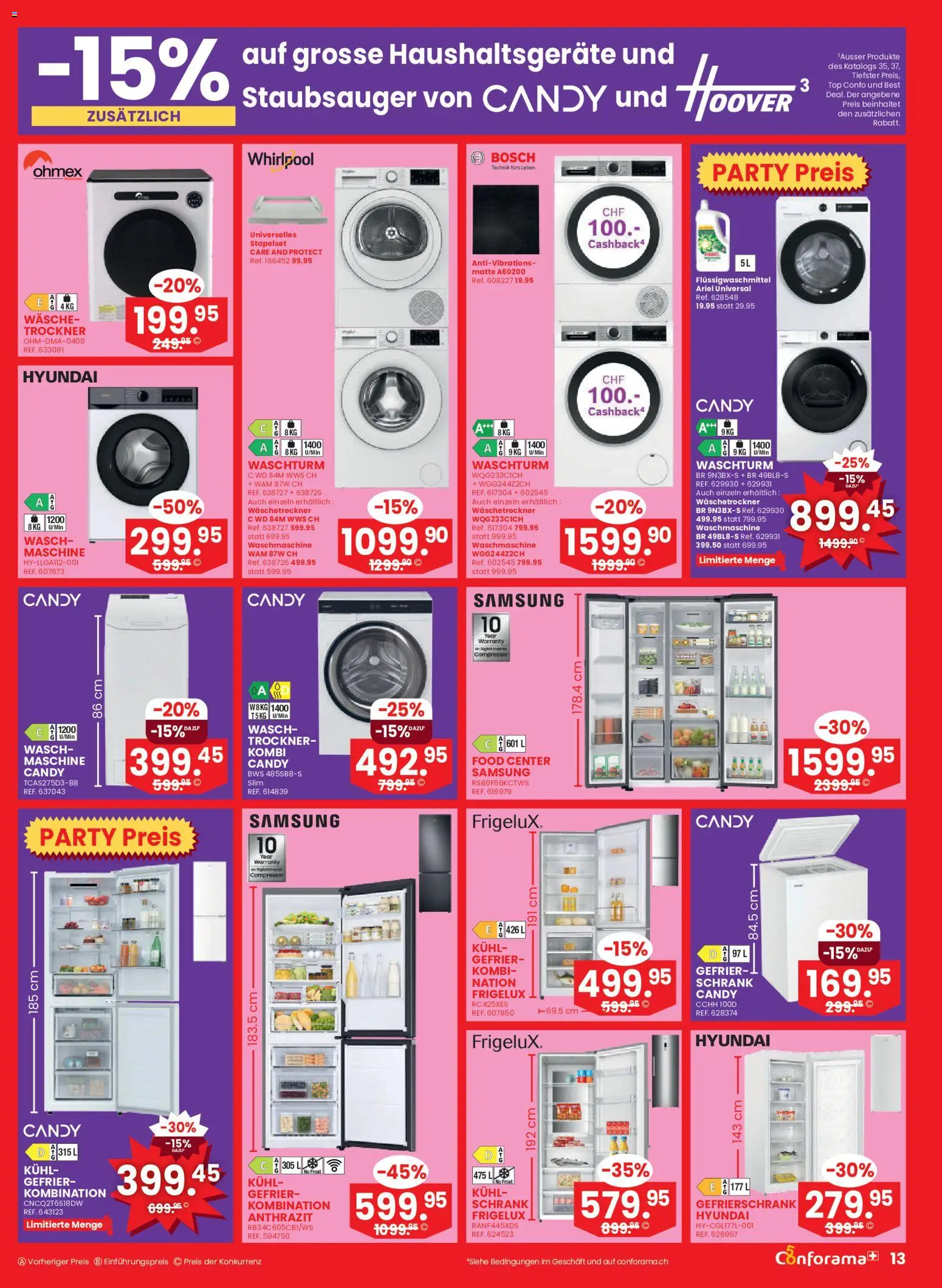 Conforama aktionen Nr 36 – gültig ab 02.09.2026 | Seite: 13 | Produkte: Schrank, Top, Samsung, Waschmaschine