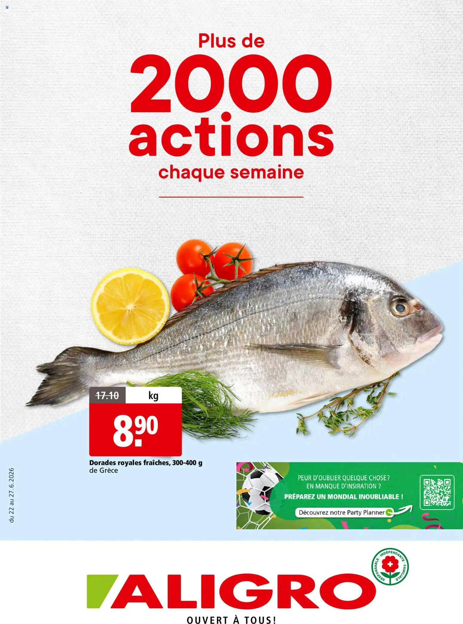Aligro aktionen 2000 Chavannes, Matran, Genève, Sion – gültig ab 22.06.2026 | Seite: 1