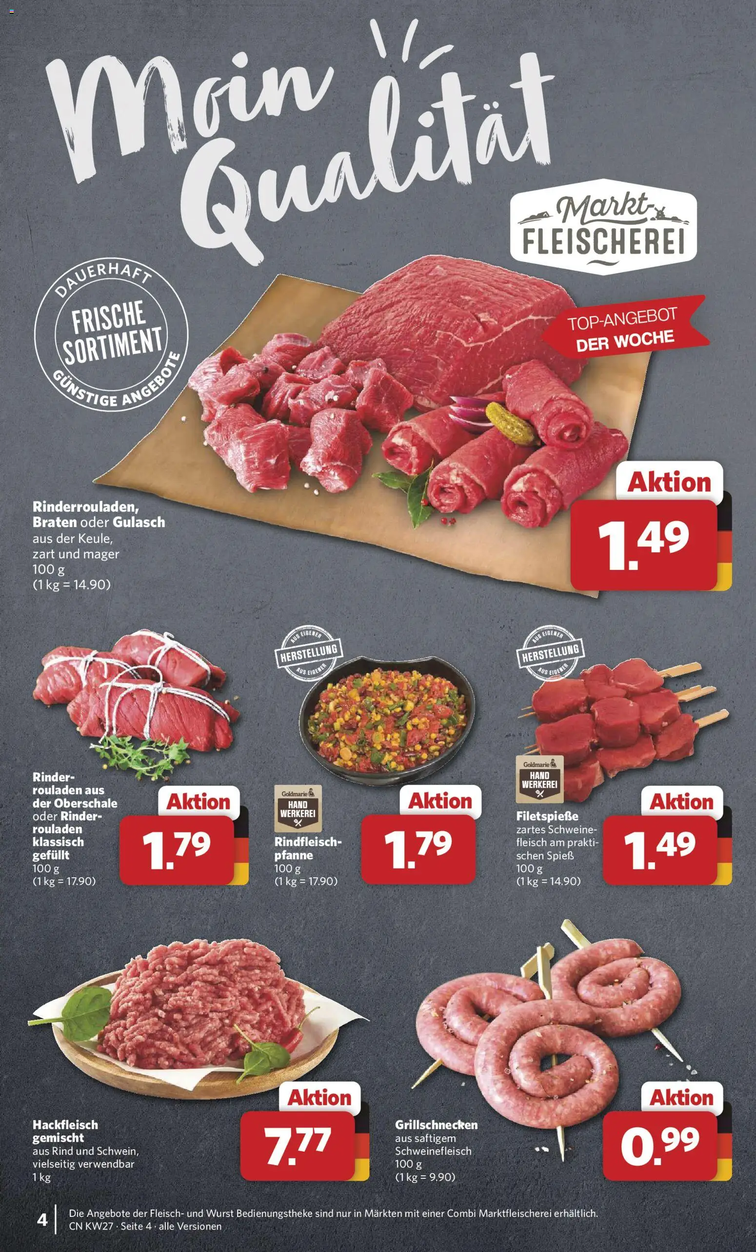 Combi Prospekt – gültig ab 29.06.2026 | Seite: 4 | Produkte: Gulasch, Schweinefleisch, Fleisch, Hackfleisch