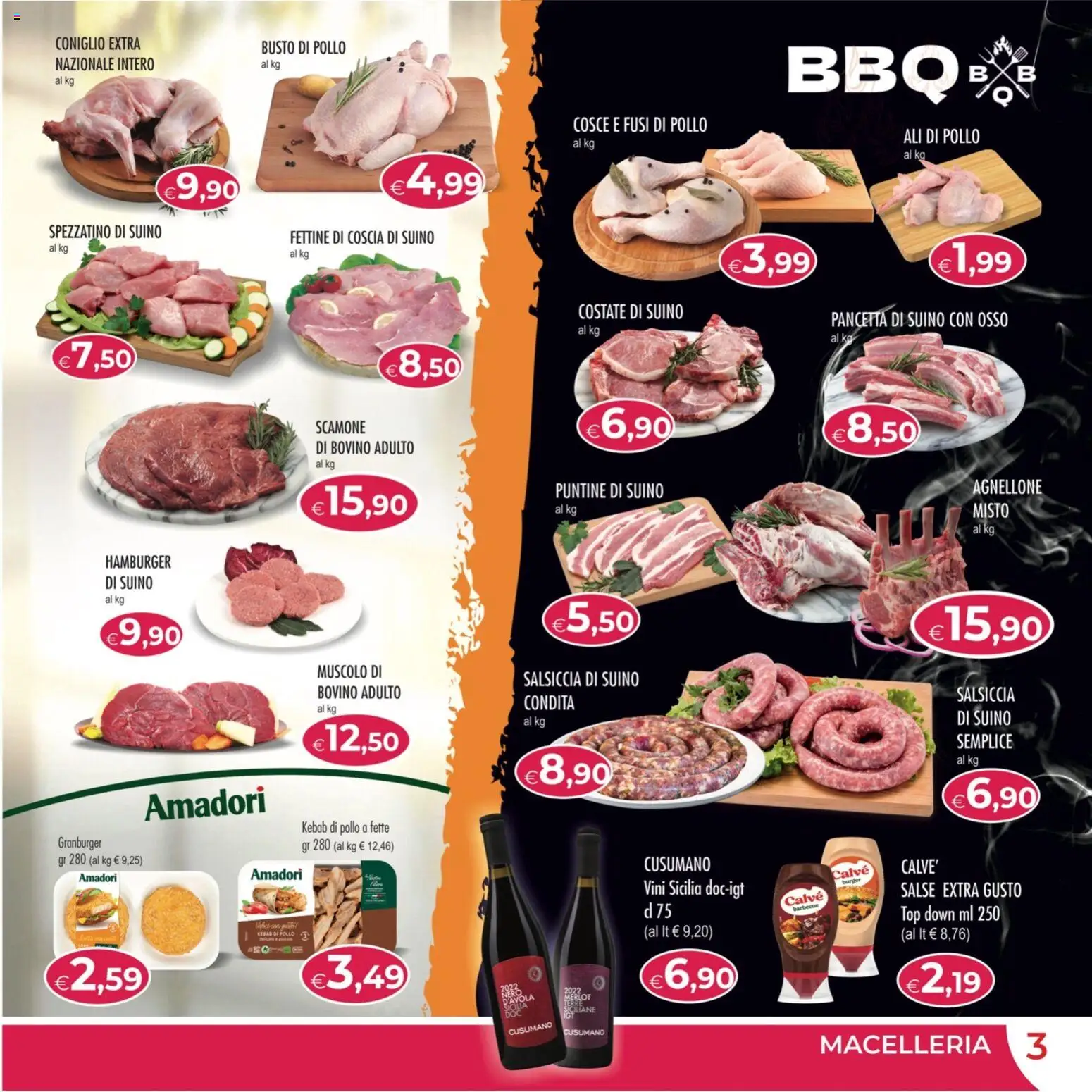Volantino MerSi Supermercati del 12/08/2026 | Pagina: 3 | Prodotti: Pancetta, Barbecue, Top, Salsiccia