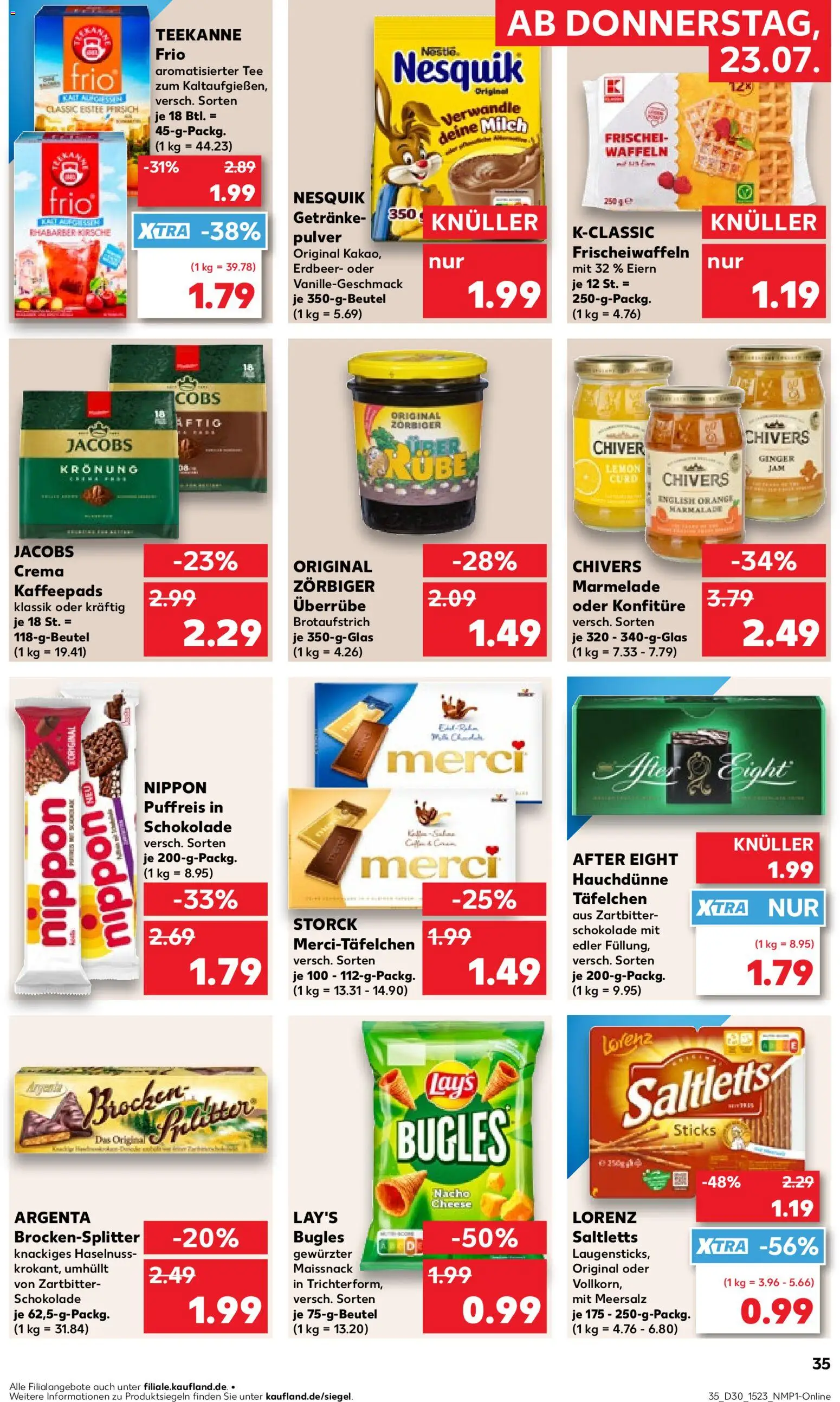 Kaufland Prospekt Zeitz – gültig ab 23.07.2026 | Seite: 35 | Produkte: Merci, Milch, Pfirsich, Tee
