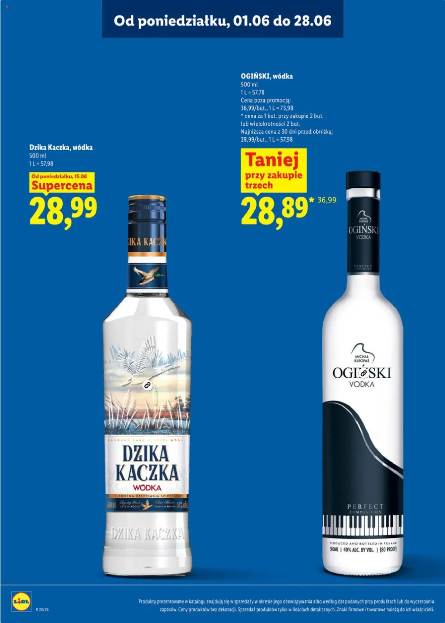 Lidl Katalog alkoholi mocnych od 01.06.2026 | Strona: 5 | Produkty: Wódka Dzika Kaczka, Wódka Ogiński, Vodka, Wódka