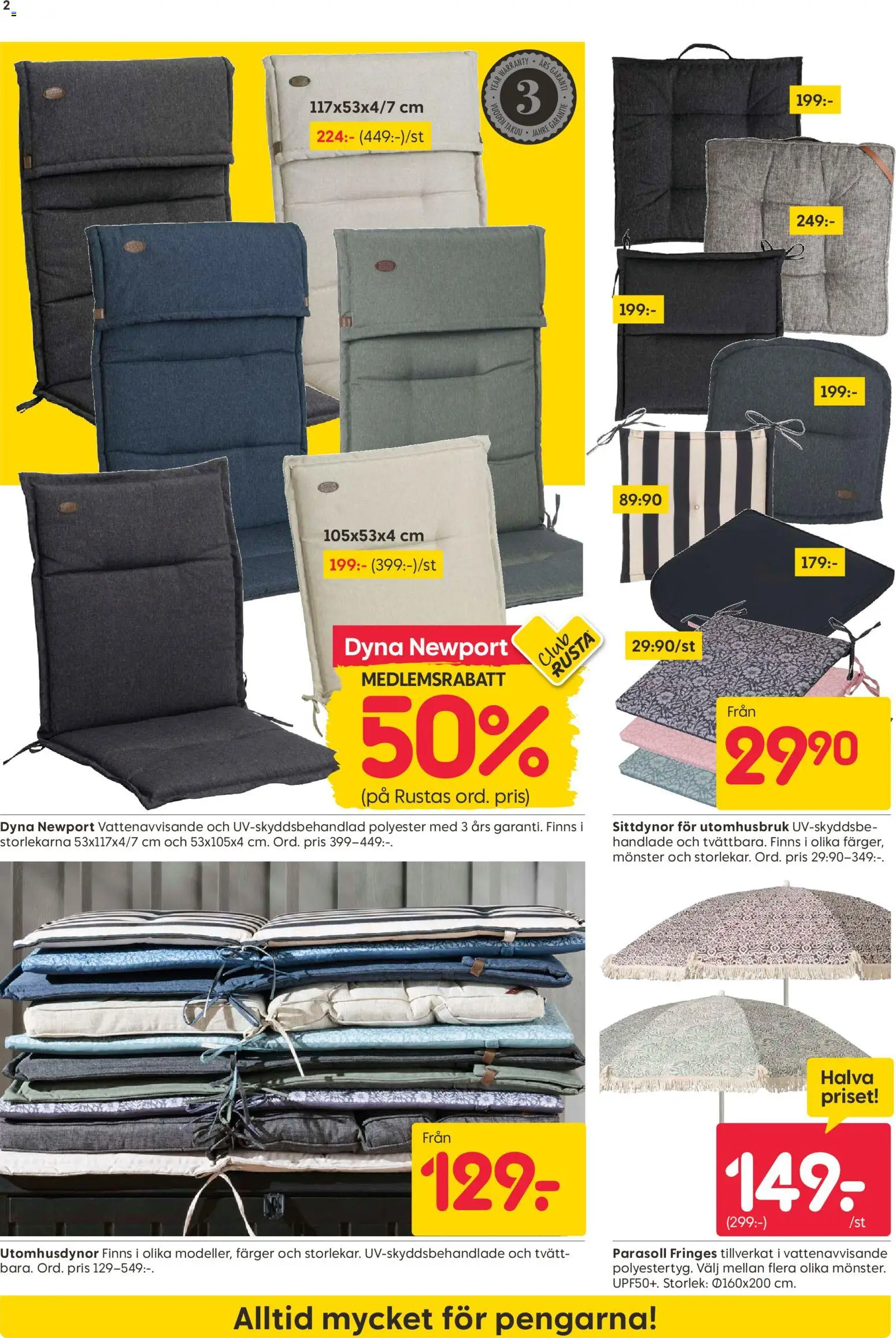 Rusta reklamblad aktuell från 18.05.2026 | Sida: 2 | Produkter: Parasoll