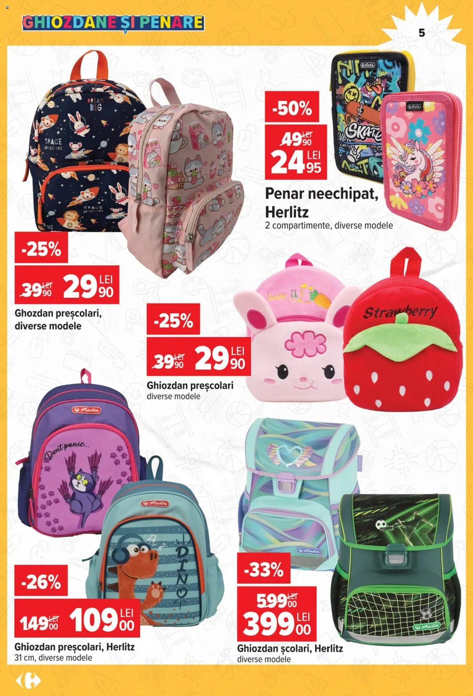 Noul catalog Carrefour – valabil de la 12.08.2026 | Pagină: 5 | Produse: Ghiozdan