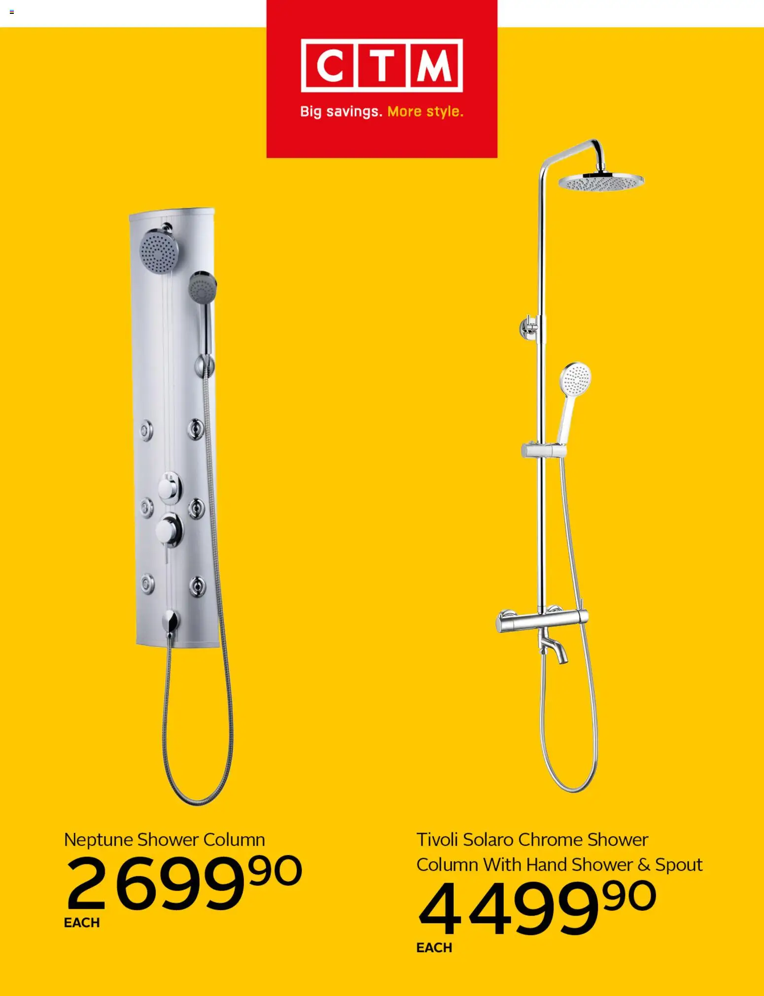 New CTM catalogue – valid from 28.05.2026 | Page: 6 | Products: Shower, Shower column