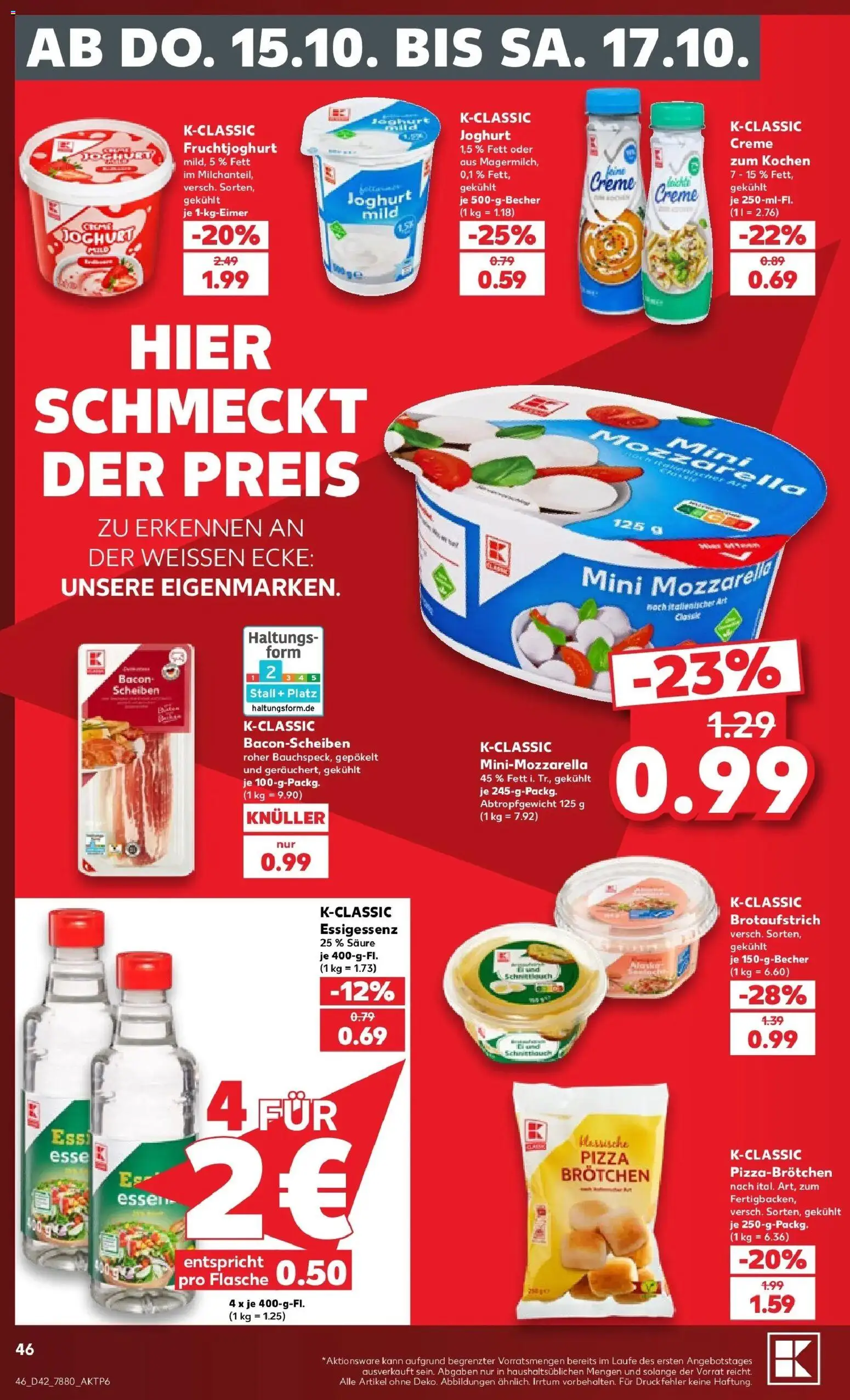 Prospekt Kaufland ab 12.10.2026 » Angebote Online zum Blättern | Seite: 50 | Produkte: Mozzarella, Fruchtjoghurt, Creme, Pizza