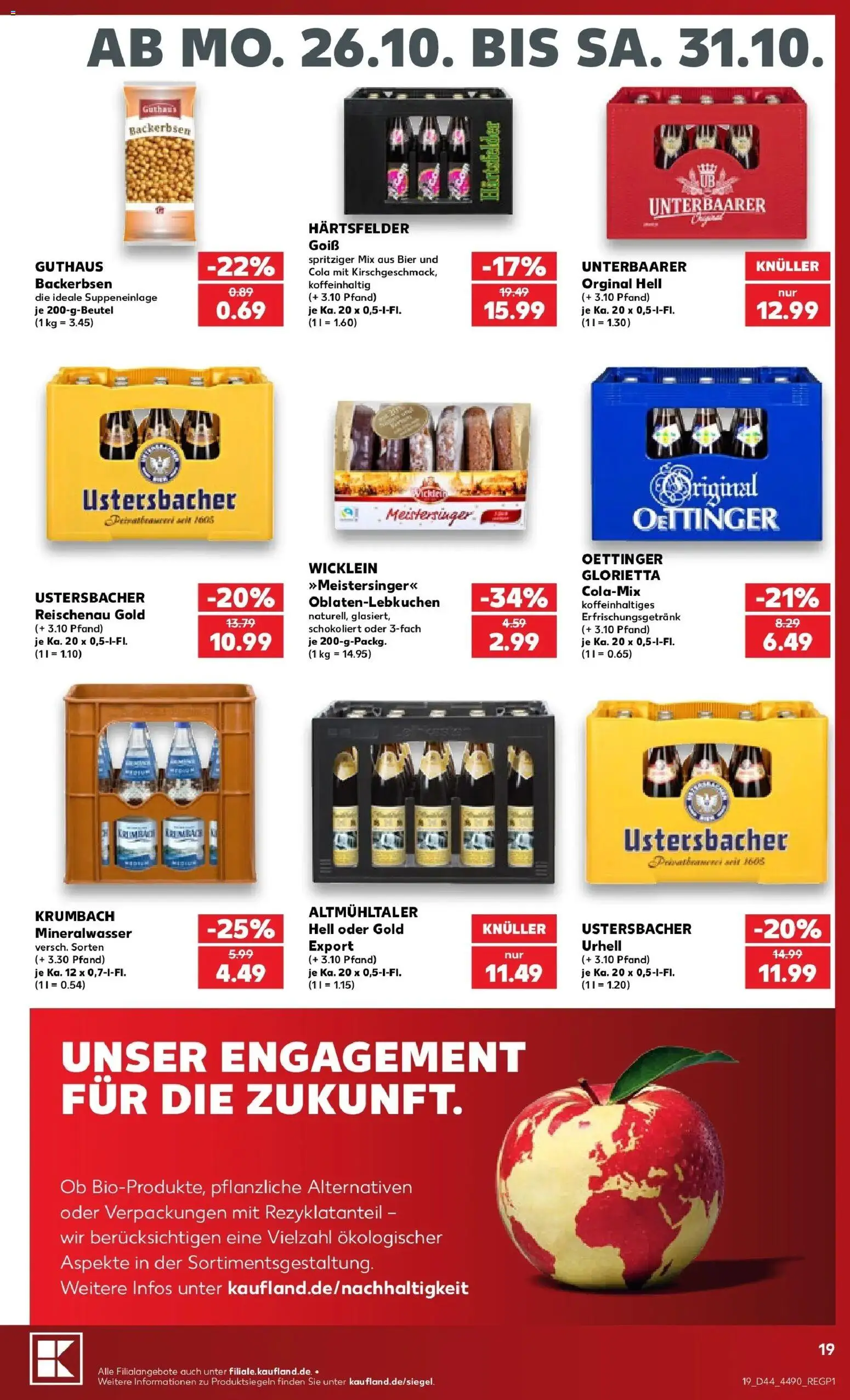 Prospekt Kaufland ab 26.10.2026 » Angebote Online zum Blättern | Seite: 23 | Produkte: Cola, Bier, Oettinger, Mineralwasser