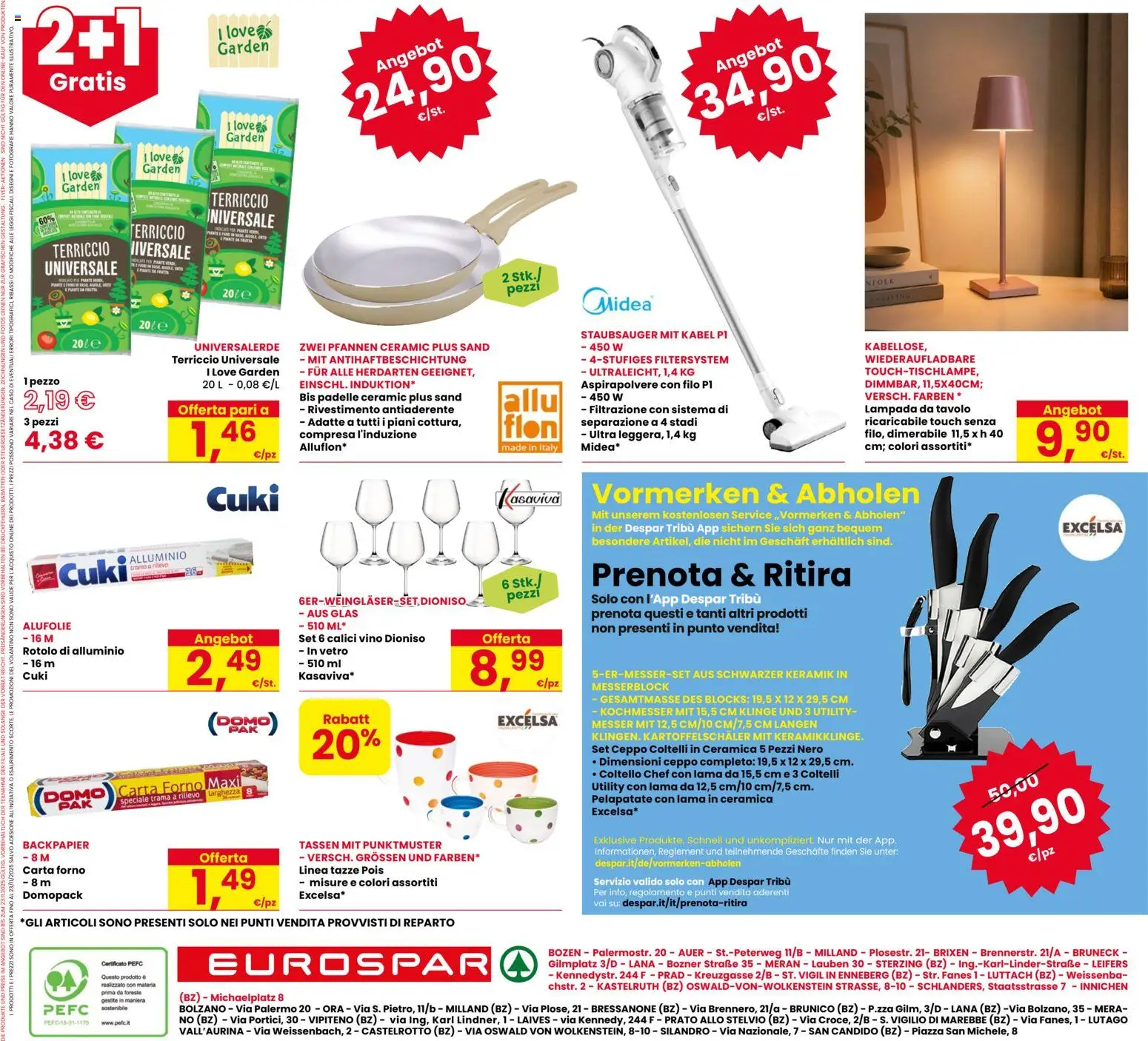 Volantino Eurospar del 01/10/2026 | Pagina: 24 | Prodotti: Lampada da tavolo, Forno, Coltelli, Tavolo