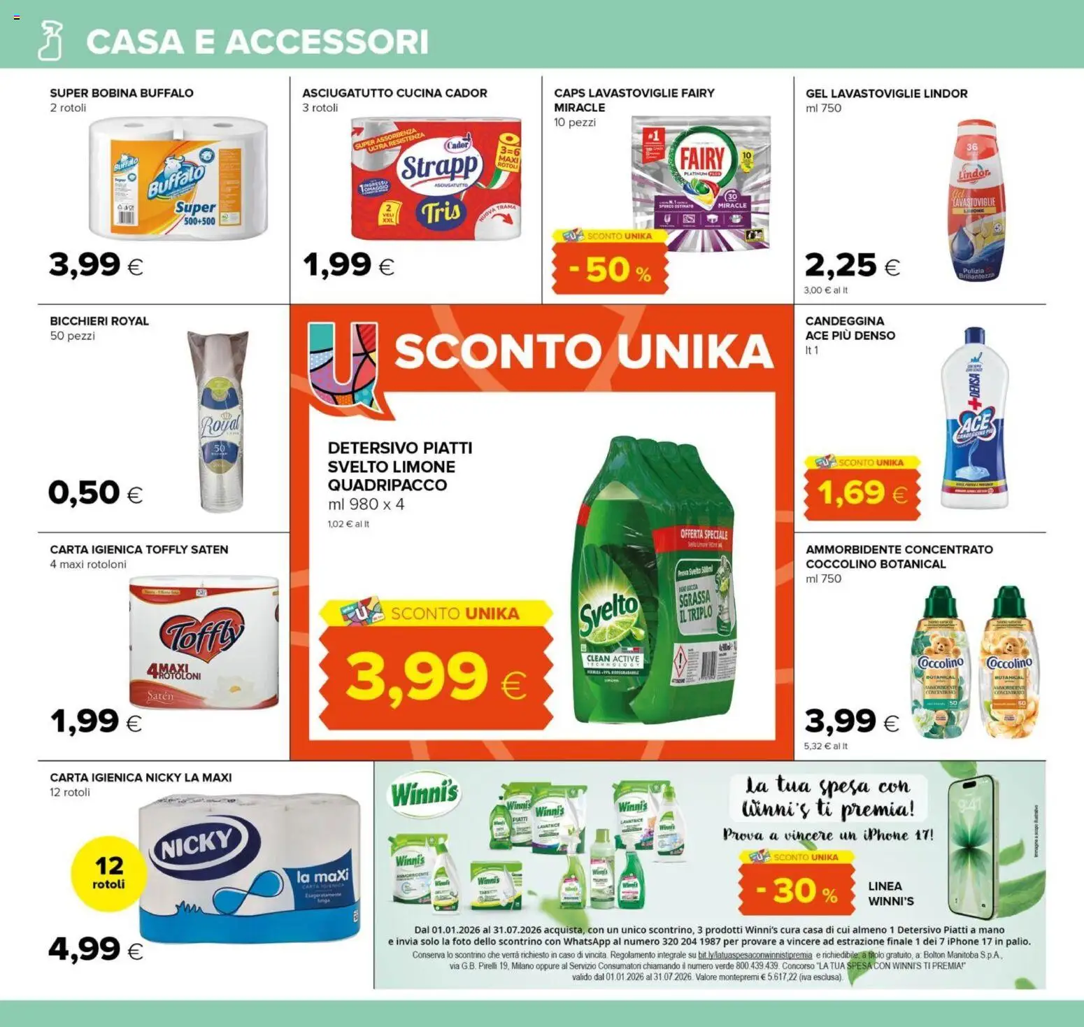 Volantino Oasi del 18.06.2026 | Pagina: 26 | Prodotti: Ammorbidente, Candeggina, Lavastoviglie, Asciugatutto