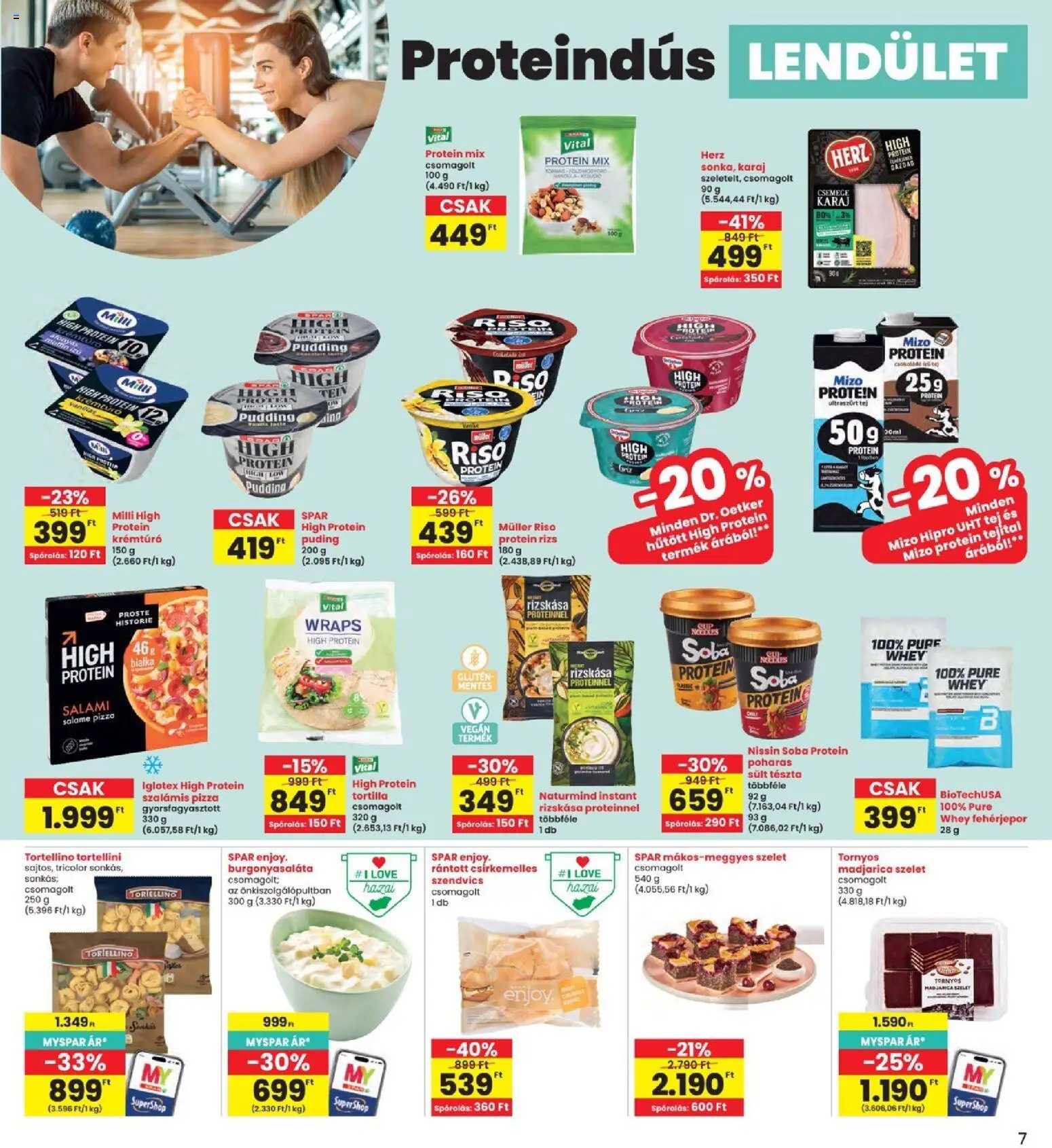 Interspar akciós ujság - amely érvényes a következő dátumtól: 07.05.2026 | Oldal: 7 | Termékek: Protein, Karaj, Tészta, Vegán