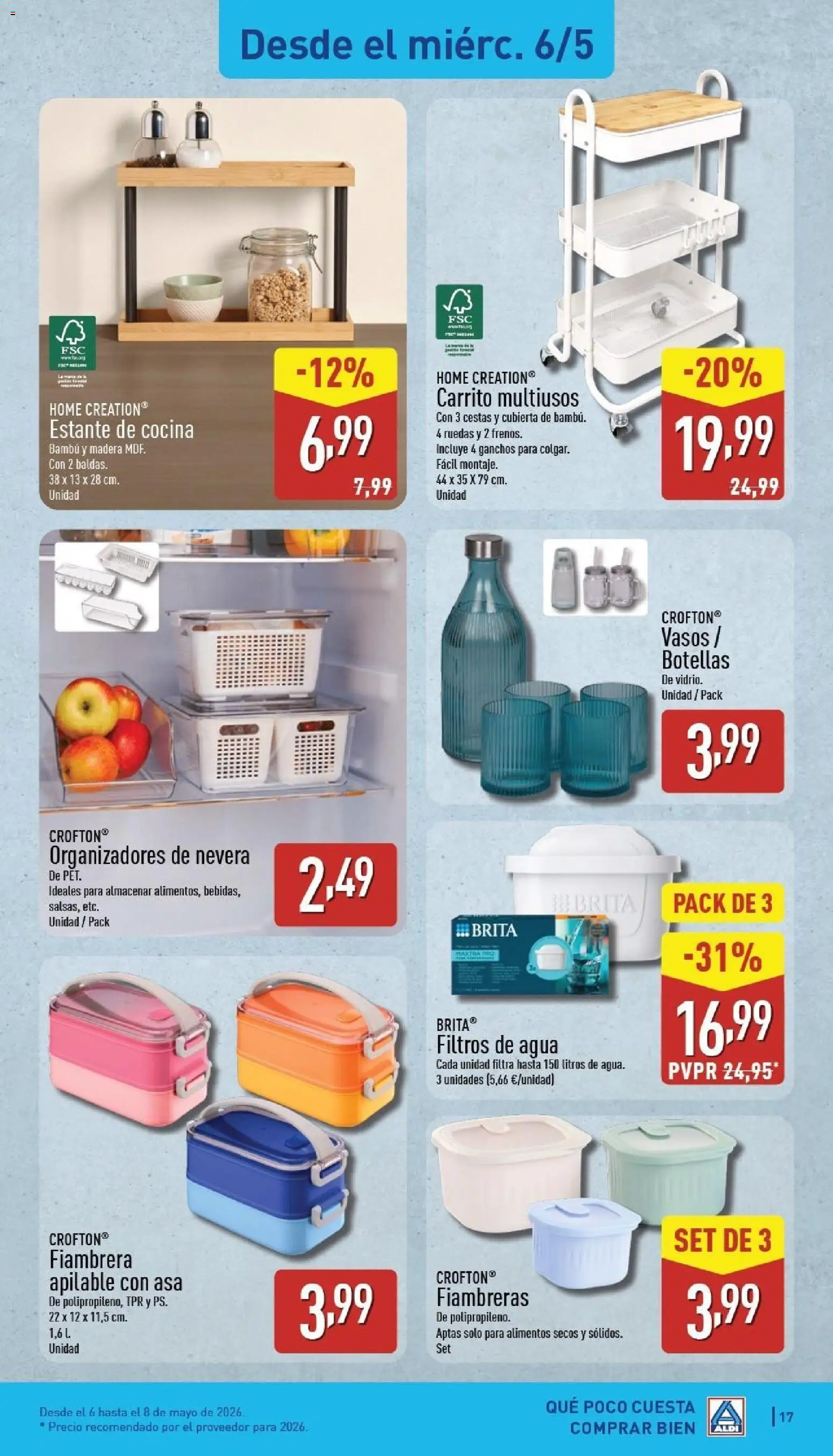 Aldi folleto Península │ válido desde el 04.05.2026 | Página: 17 | Productos: Fiambrera, Vasos, Nevera, Κούβα