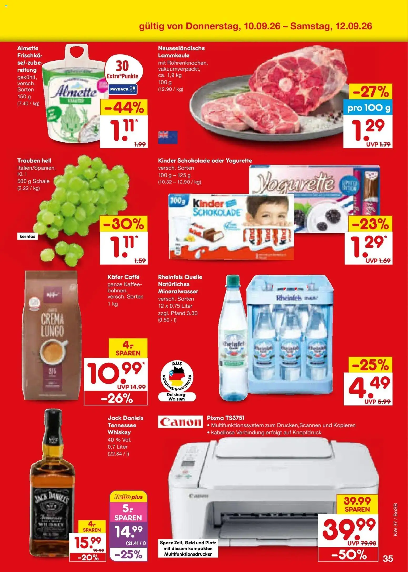 Netto Marken-Discount Prospekt Bochum – gültig ab 07.09.2026 | Seite: 51 | Produkte: Yogurette, Trauben, Kaffee, Schokolade