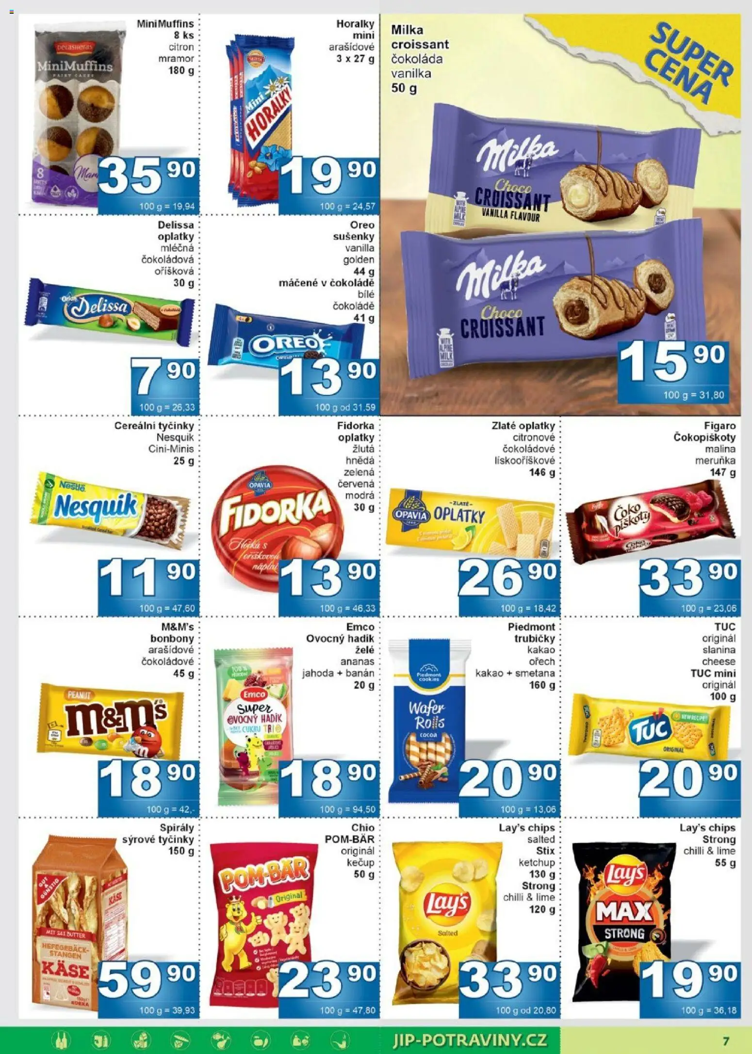Jip leták od 17.06.2026 | Strana: 7 | Produkty: Milka, Bonbóny, Sýrové tyčinky, Slanina