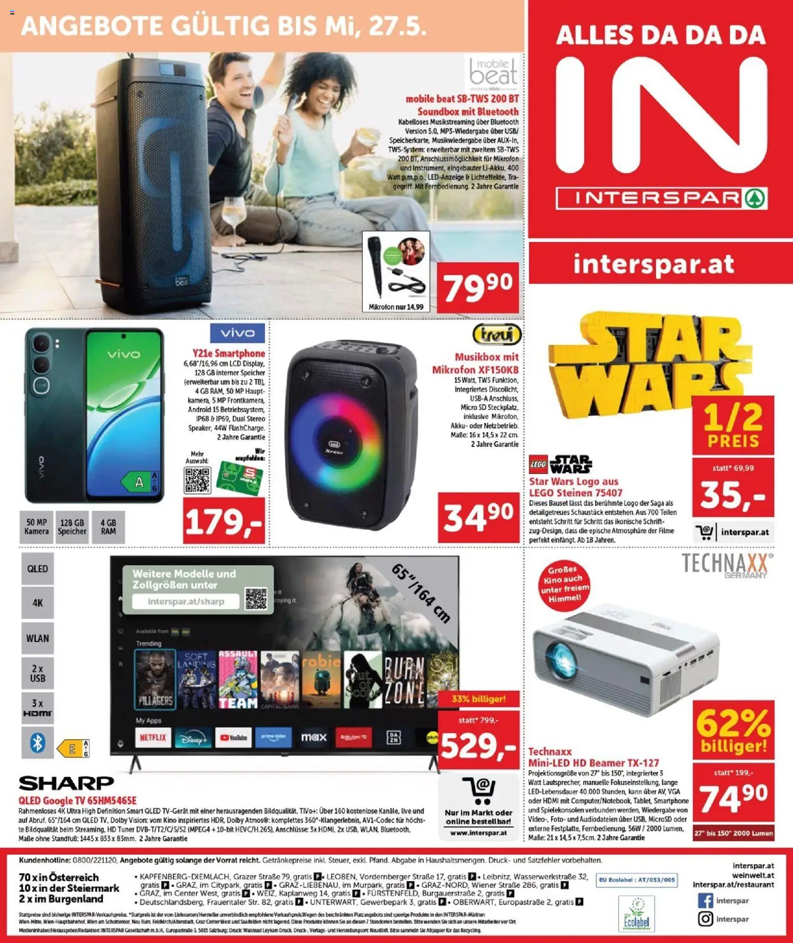 Interspar Flugblatt - Burgenland gültig ab 07.05.2026 | Seite: 25 | Produkte: Salz, Smartphone, TV, Mikrofon