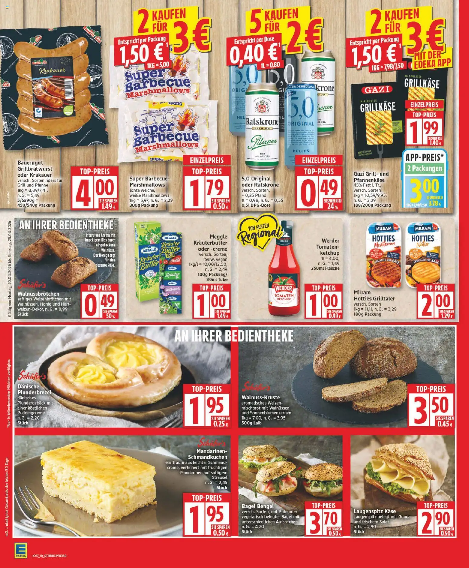 Edeka Prospekt 	 – gültig ab 20.04.2026 | Seite: 10 | Produkte: Bier, Kräuterbutter, Mandarinen, Meggle butter