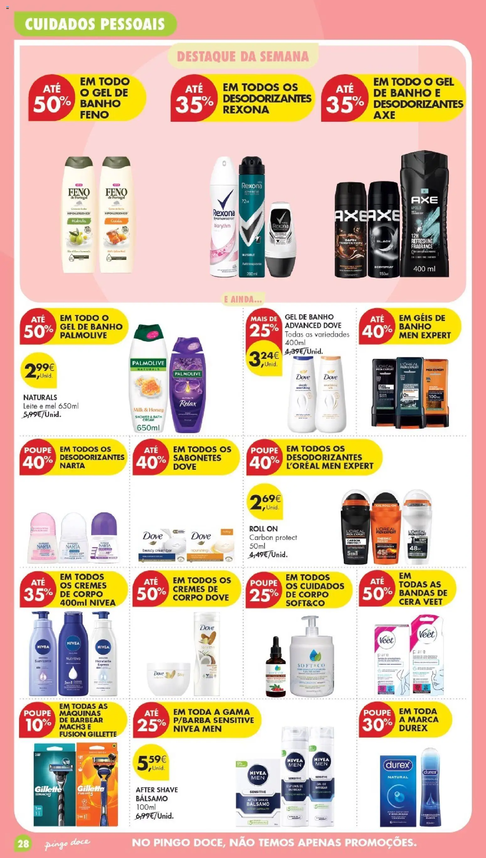 Pingo Doce Folheto Poupe Este Fim de Semana │ válido de 13/10/2026 | Página: 28 | Produtos: Gel de banho, Cera, Leite, Mel