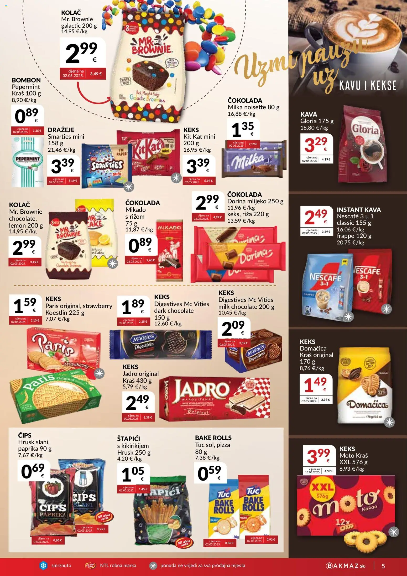Bakmaz katalog | vrijedi od 26.08.2026 | Stranica: 5 | Proizvodi: Nescafe, Paprika, Čips, Brownies