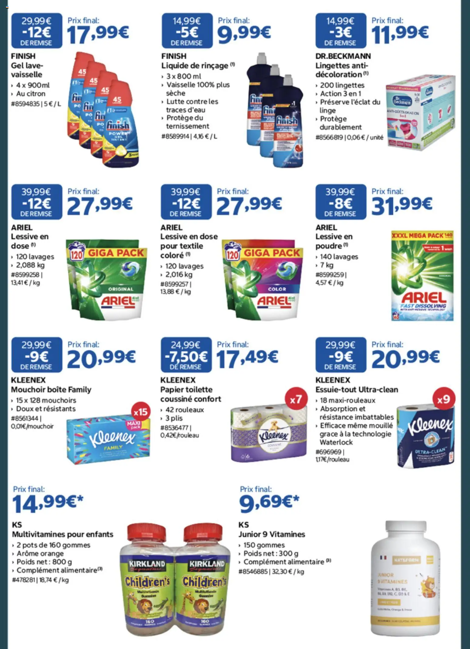 {H1} | Page: 4 | Produits: Ariel, Citron, Mouchoirs, Lessive