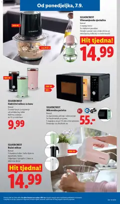 SILVERCREST Mikrovalna pećnica, Komad Za zagrijavanje, pečenje i odmrzavanje Sa 8 automatskih programa 5 stupnjeva snage i 95 minutnim tajmerom Dimenzije: cca 45x24x34 cm - Pregled kataloga iz trgovine Lidl, vrijedi od 07.09.2026 | Stranica: 31