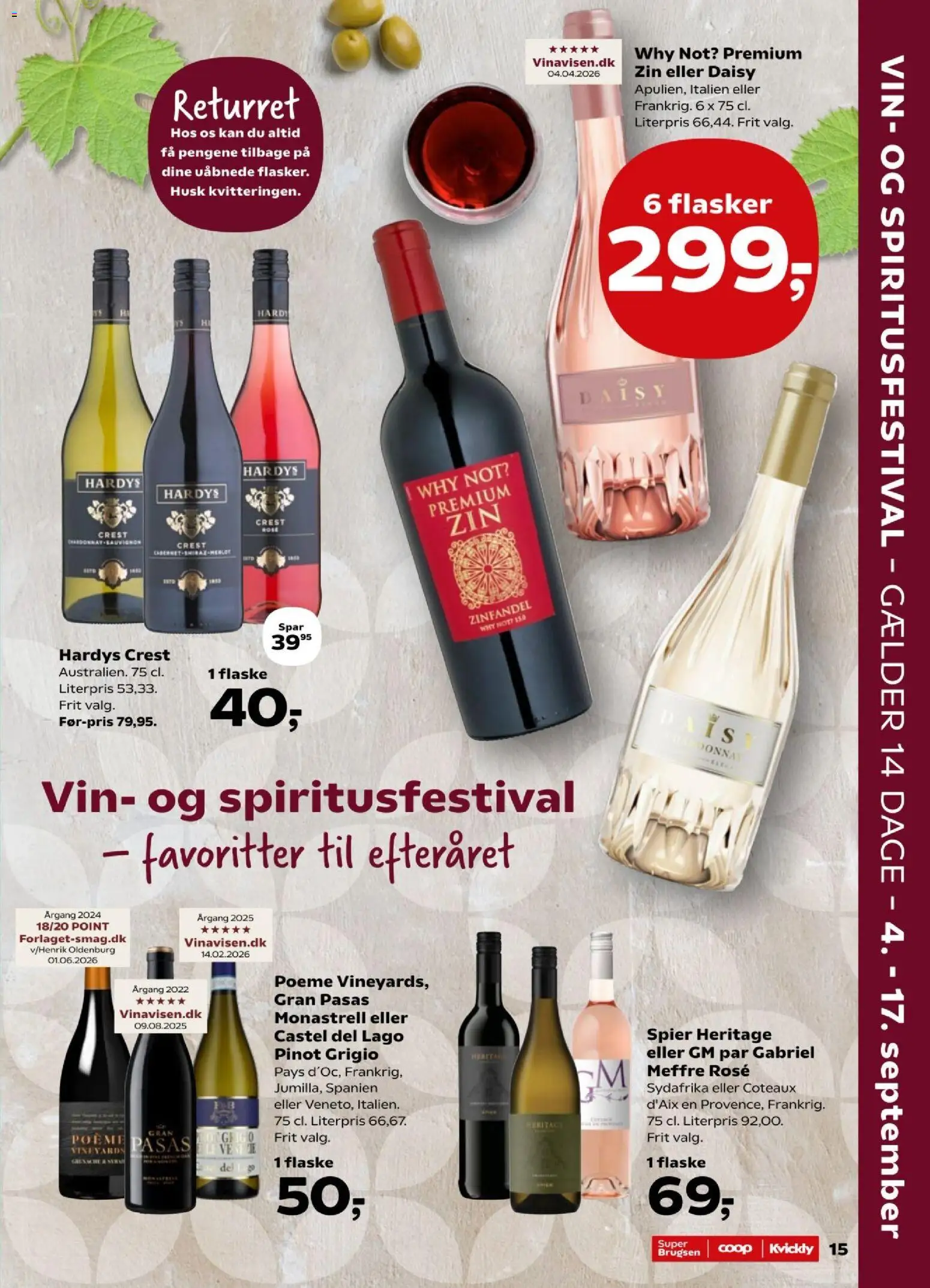 Kvickly tilbudsavis – gyldig fra 04/09/2026 | Side: 15 | Produkter: Vin