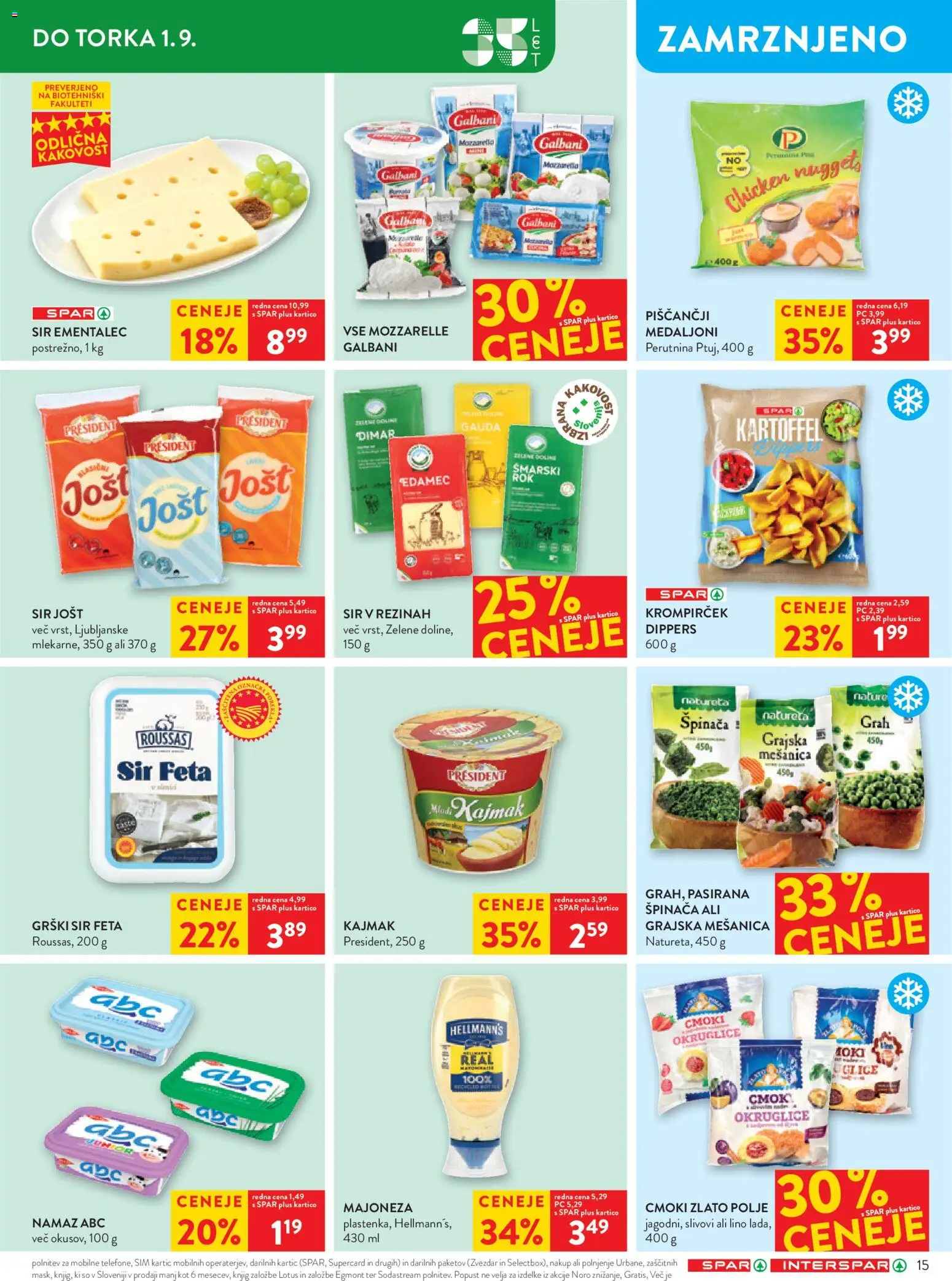 Novi Spar katalog ponudbe – veljaven od 26.08.2026 | Stran: 19 | Izdelki: Kajmak, Namaz, Sir, Grah