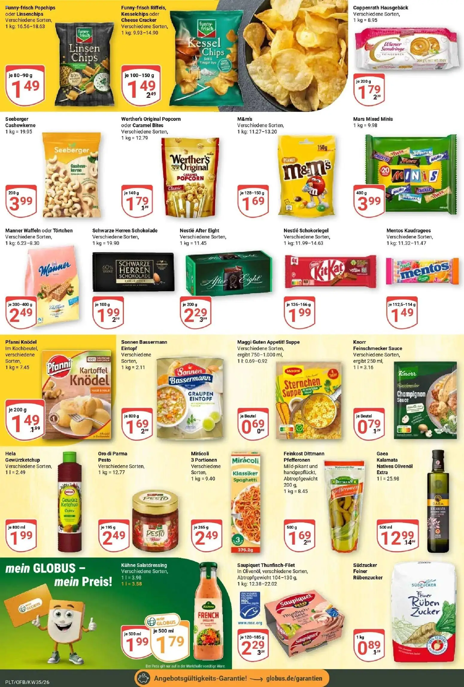 Globus Prospekt Plattling (ab 24.08.2026) » Angebote online | Seite: 14 | Produkte: Maggi, Knorr, Snickers, Ketchup