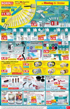 Norma Flugblatt ab 26.10.2026 gültig | Seite: 3 | Produkte: Wasser, Handschuhe, Heizkörper, Pinsel