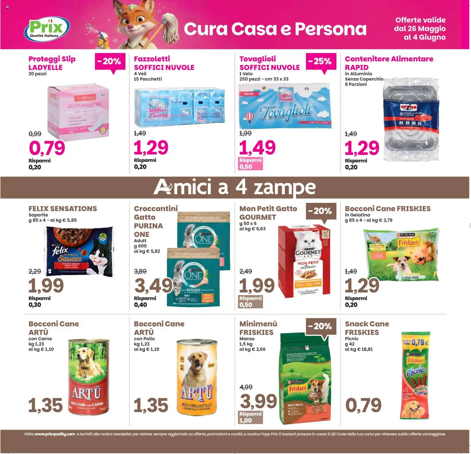 Volantino Prix del 26.05.2026 | Pagina: 21 | Prodotti: Manzo, Fazzoletti, Slip, Alluminio