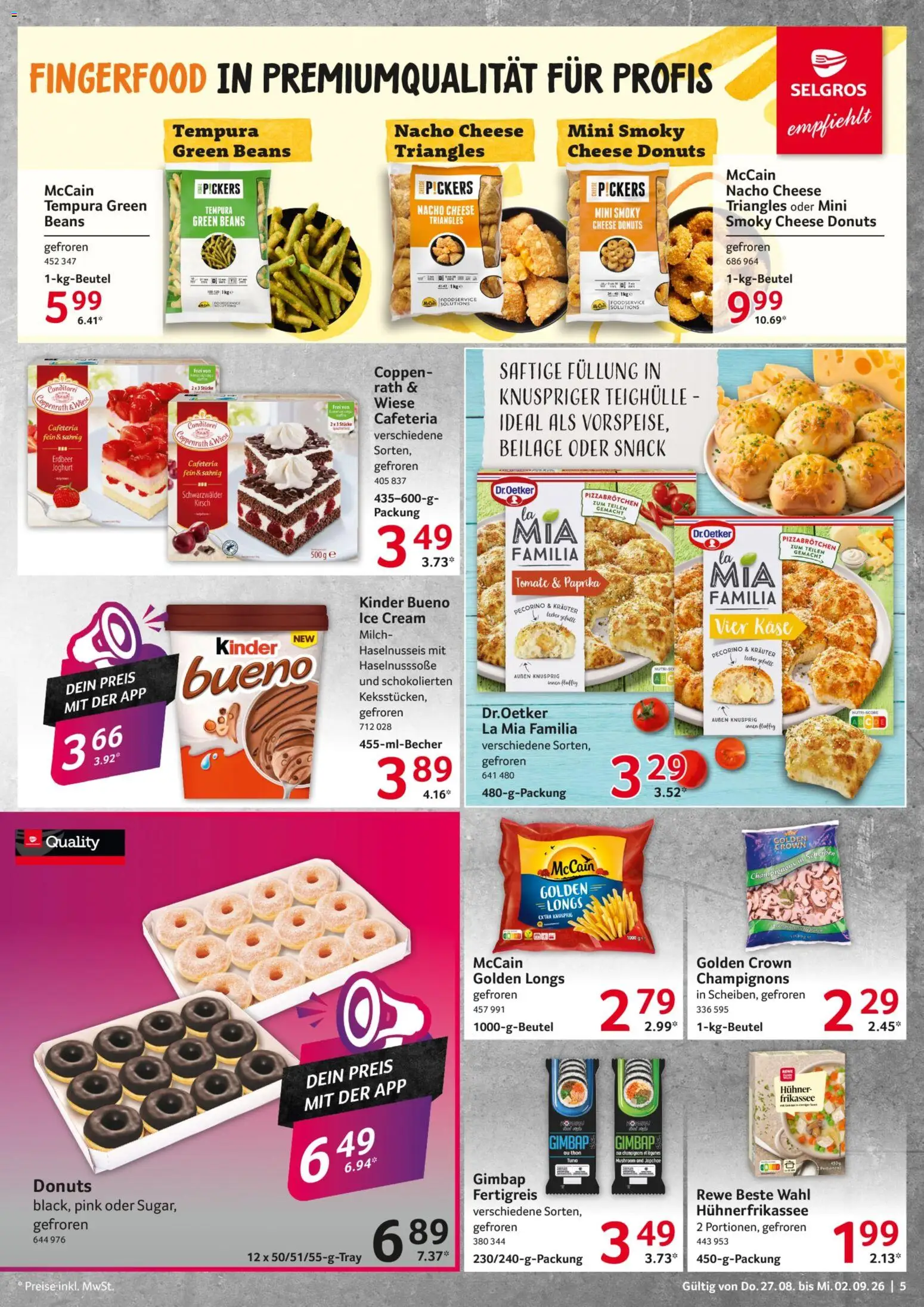 Selgros Prospekt – gültig ab 27.08.2026 | Seite: 5 | Produkte: Milch, Käse, Champignons, Paprika