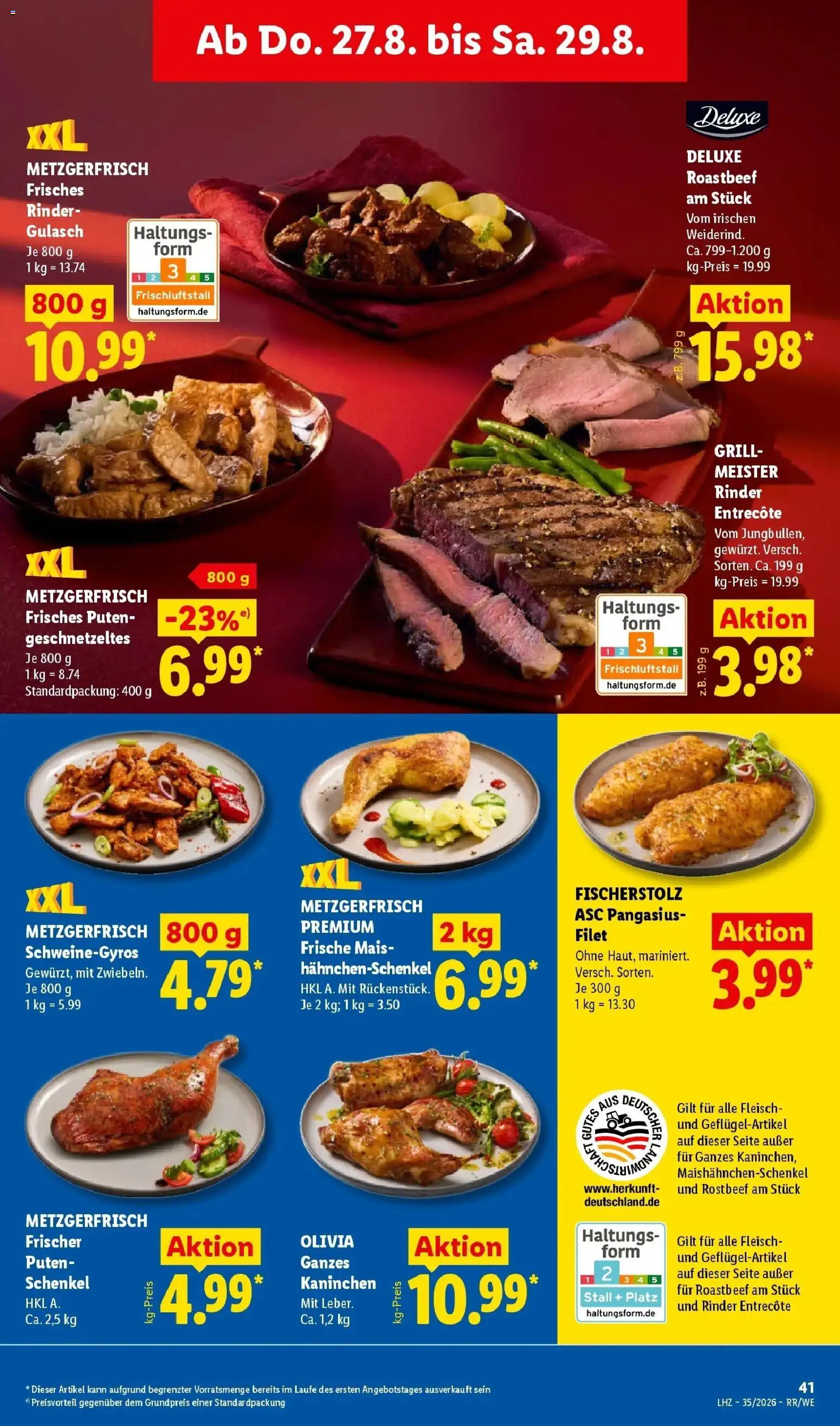 Lidl Prospekt Einbeck (ab 24.08.2026) zum Blättern » Angebote | Seite: 63 | Produkte: Grill, Kaninchen, Roastbeef, Gulasch