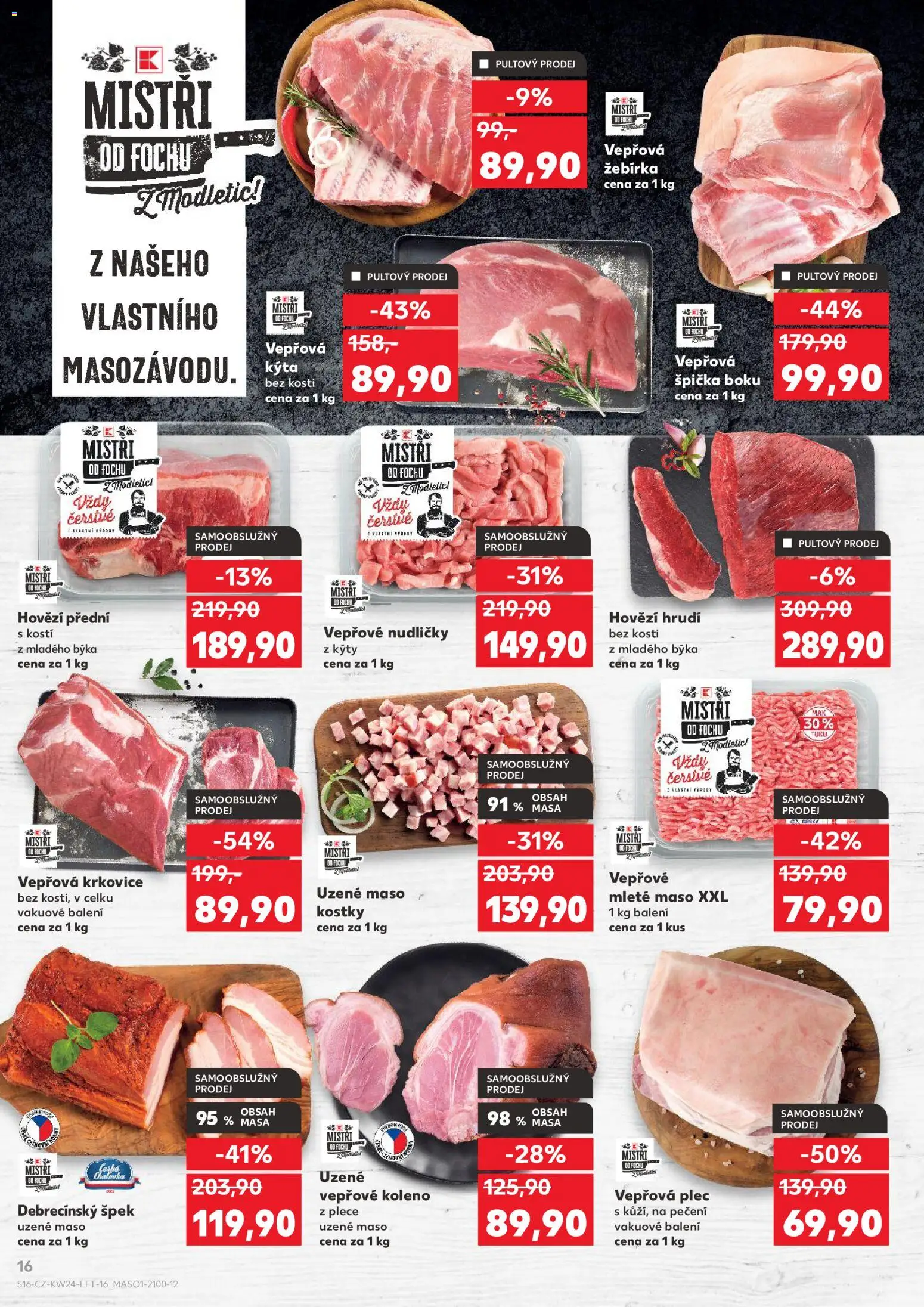 Kaufland leták - Chomutov od 10.06.2026 | Strana: 16 | Produkty: Kýta bez kosti, Mleté maso, Kostky, Krkovice
