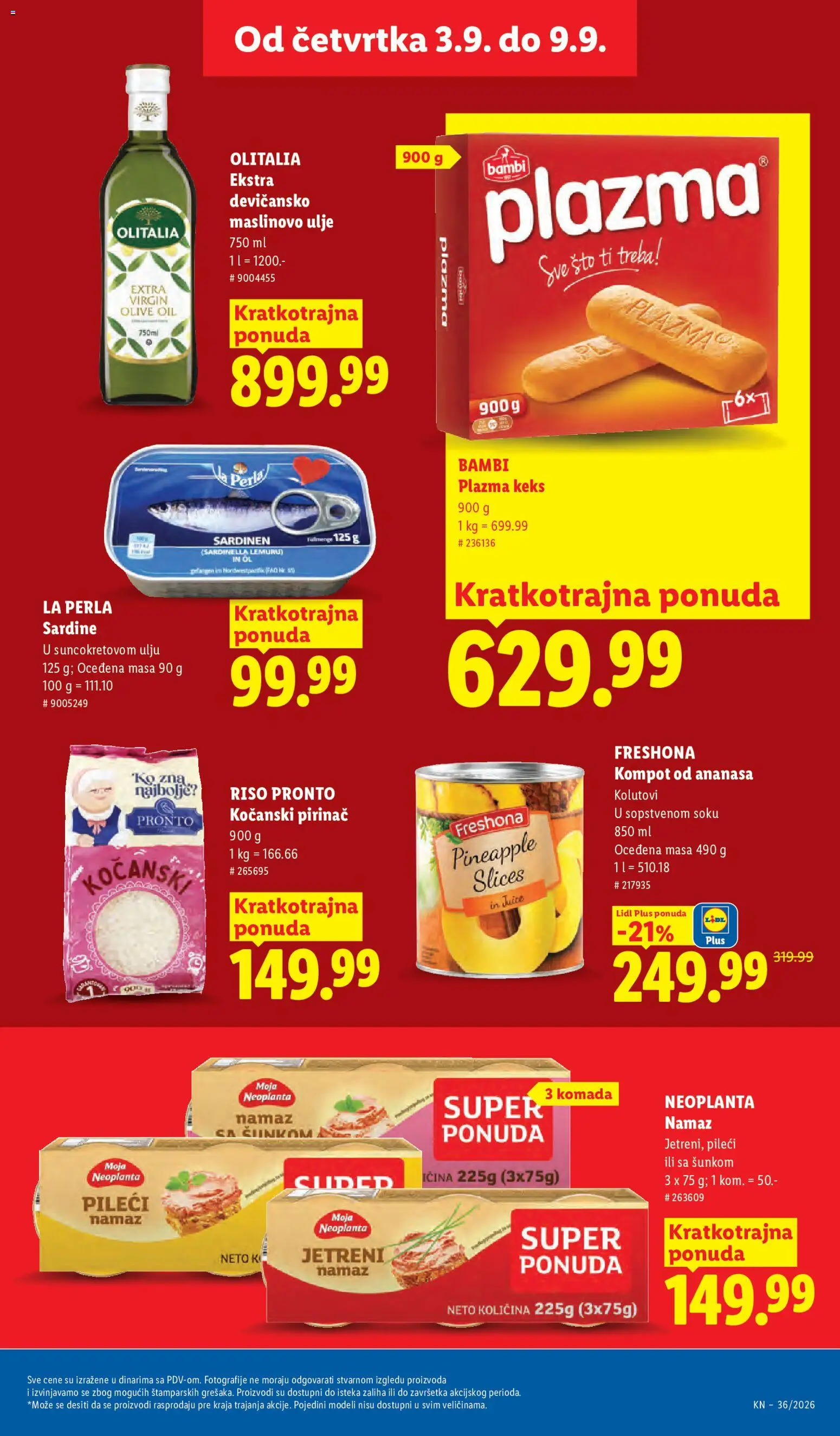 Lidl katalog - važi od 03.09.2026 | Strana: 33 | Proizvode: Sto, Plazma, Kompot, Sardine