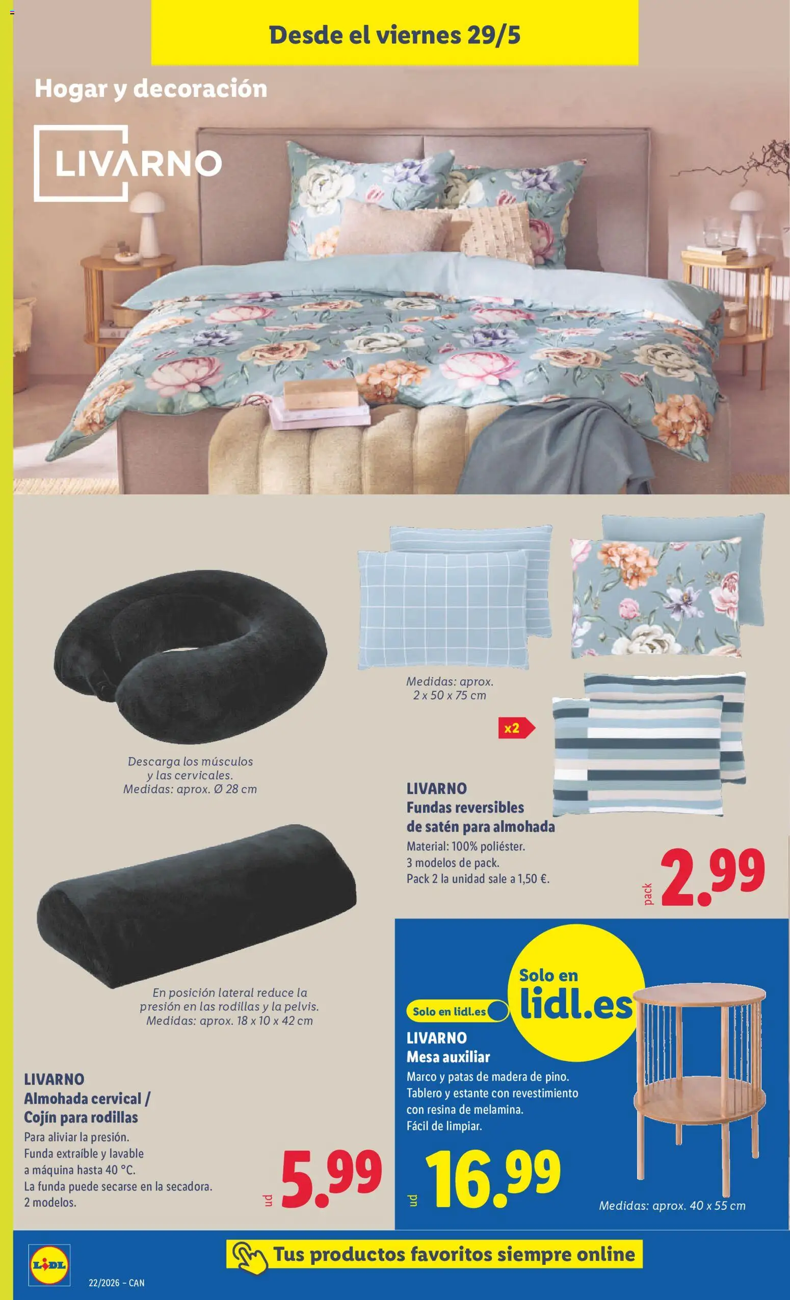 Lidl folleto de bazar │ válido desde el 25.05.2026 | Página: 30 | Productos: Funda, Mesa auxiliar, Almohada, Cojín