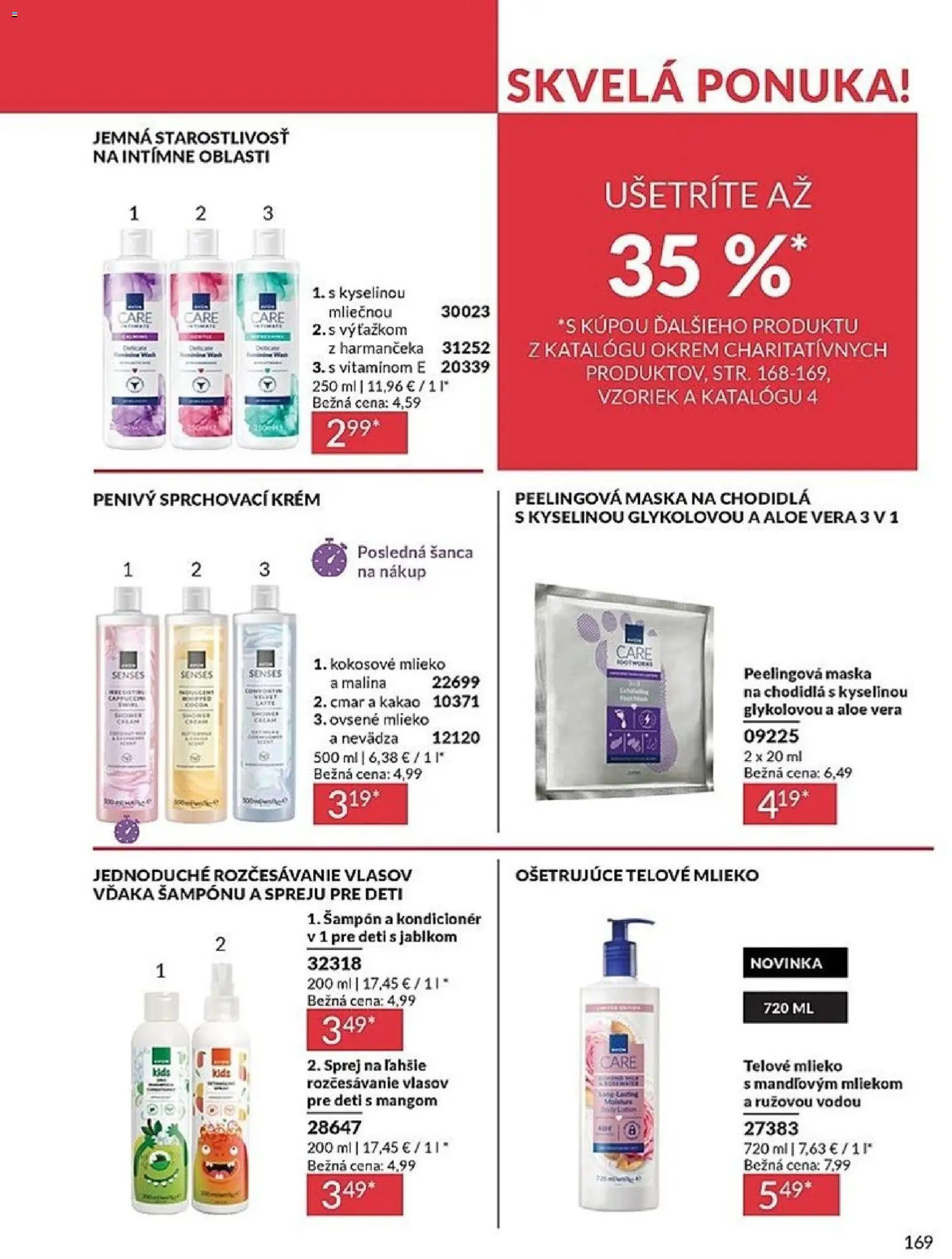 Nové Avon akcie – leták je platný od 01.03.2026 | Strana: 169 | Produkty: Mlieko, Kokosové mlieko, Kondicionér, Krém