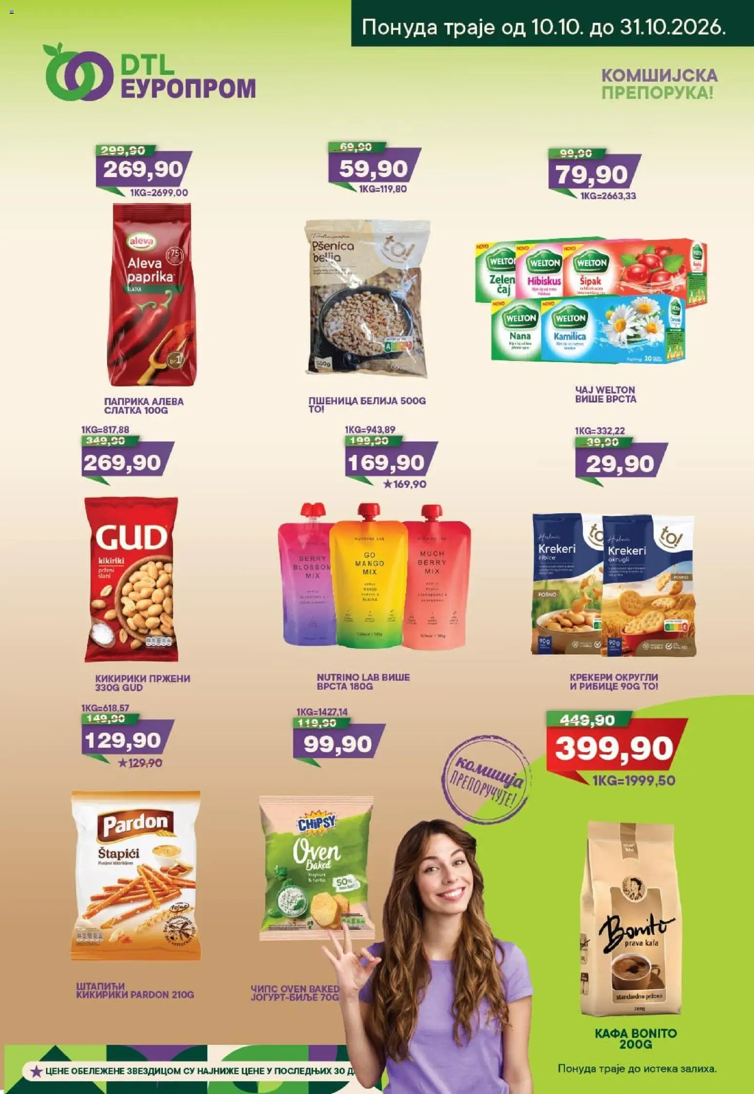 Europrom katalog - važi od 10.10.2026 | Strana: 2 | Proizvode: Mango, Paprika, Kikiriki, Krekeri