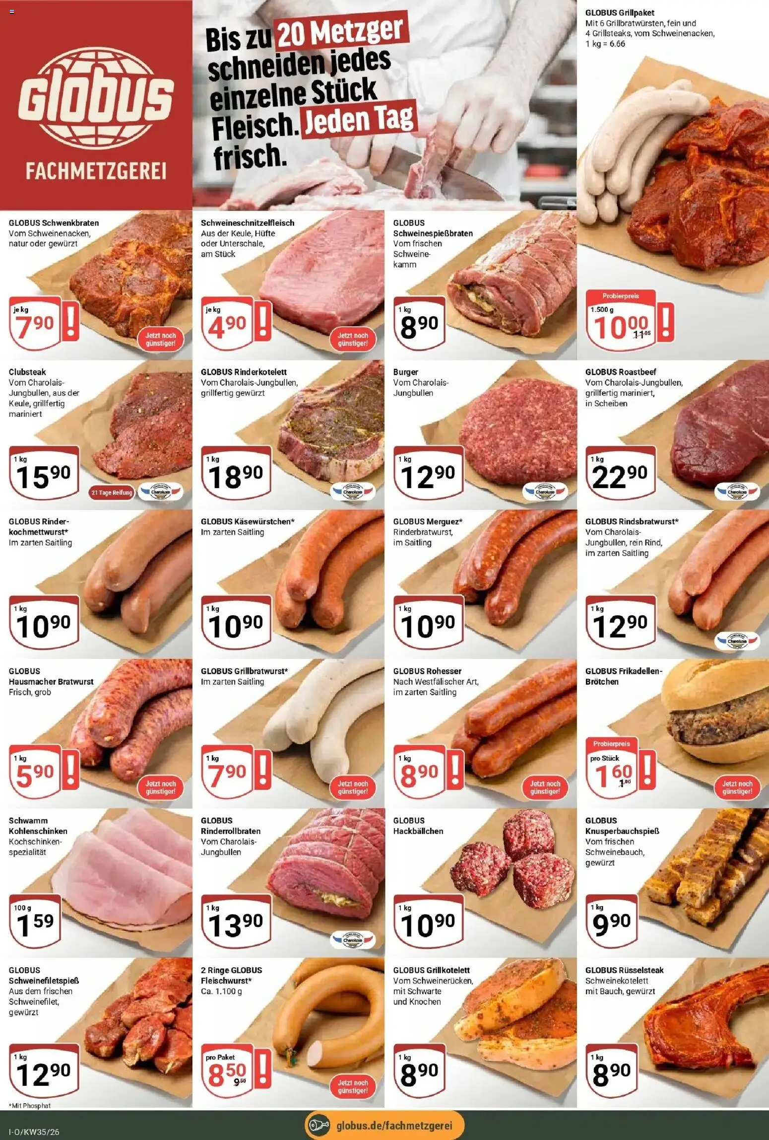 Globus Prospekt Idar-Oberstein (ab 24.08.2026) » Angebote online | Seite: 11 | Produkte: Bratwurst, Burger, Roastbeef