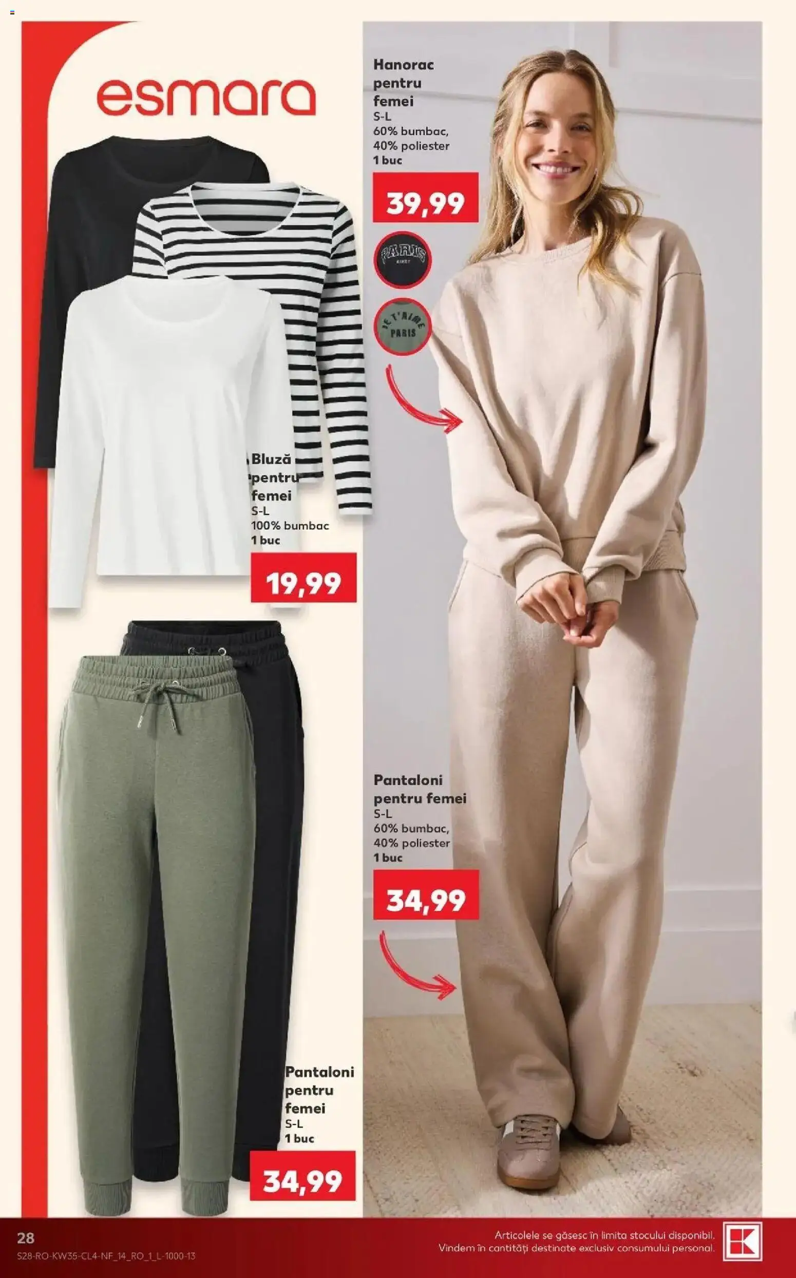 Kaufland Baia Mare 26.08.2026 - Revista si Oferta | Pagină: 28 | Produse: Bluză, Pantaloni, Hanorac
