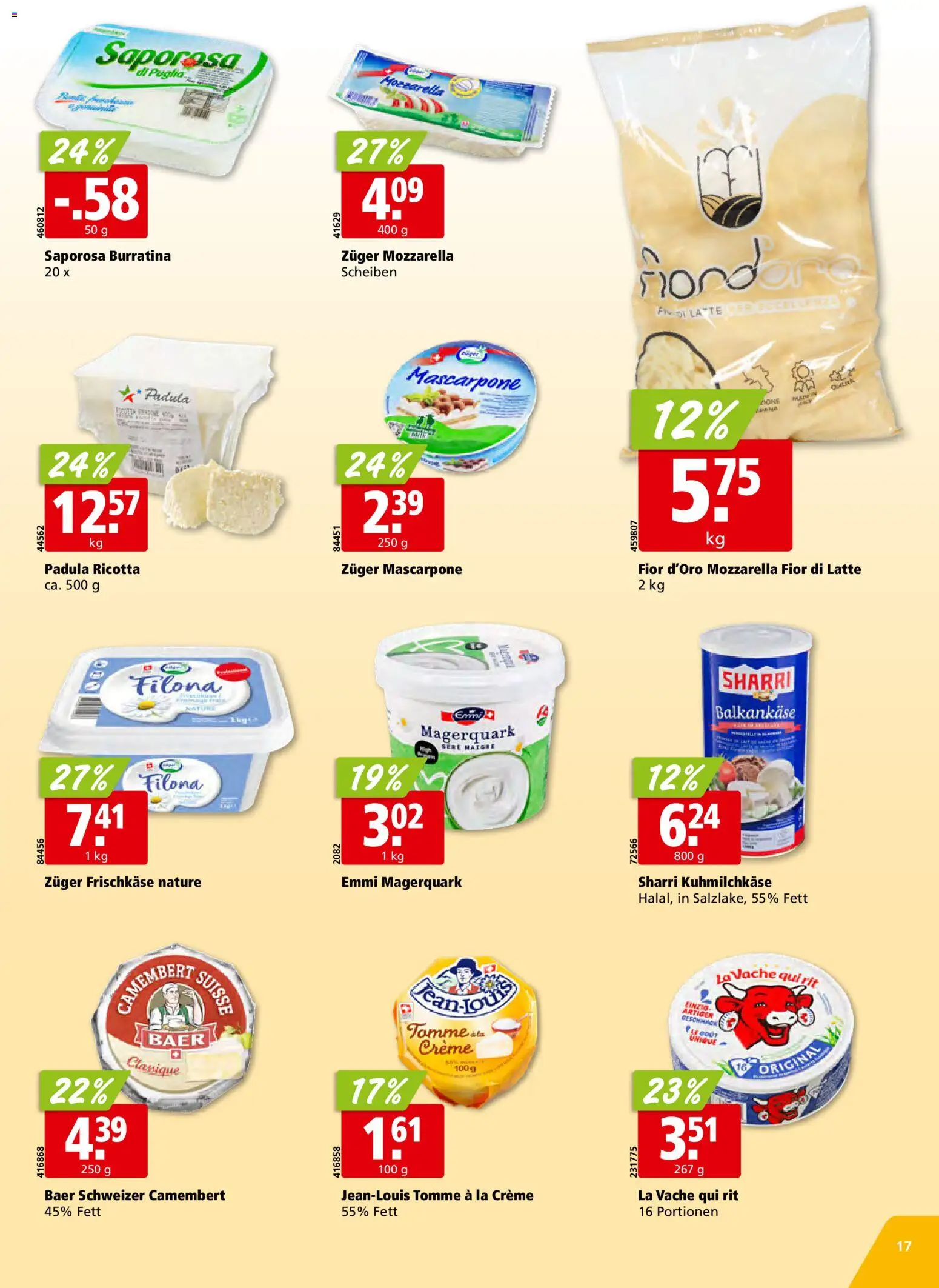 Aligro aktionen – gültig ab 19.10.2026 | Seite: 17 | Produkte: Mascarpone, Frischkäse, Balkankäse, Creme