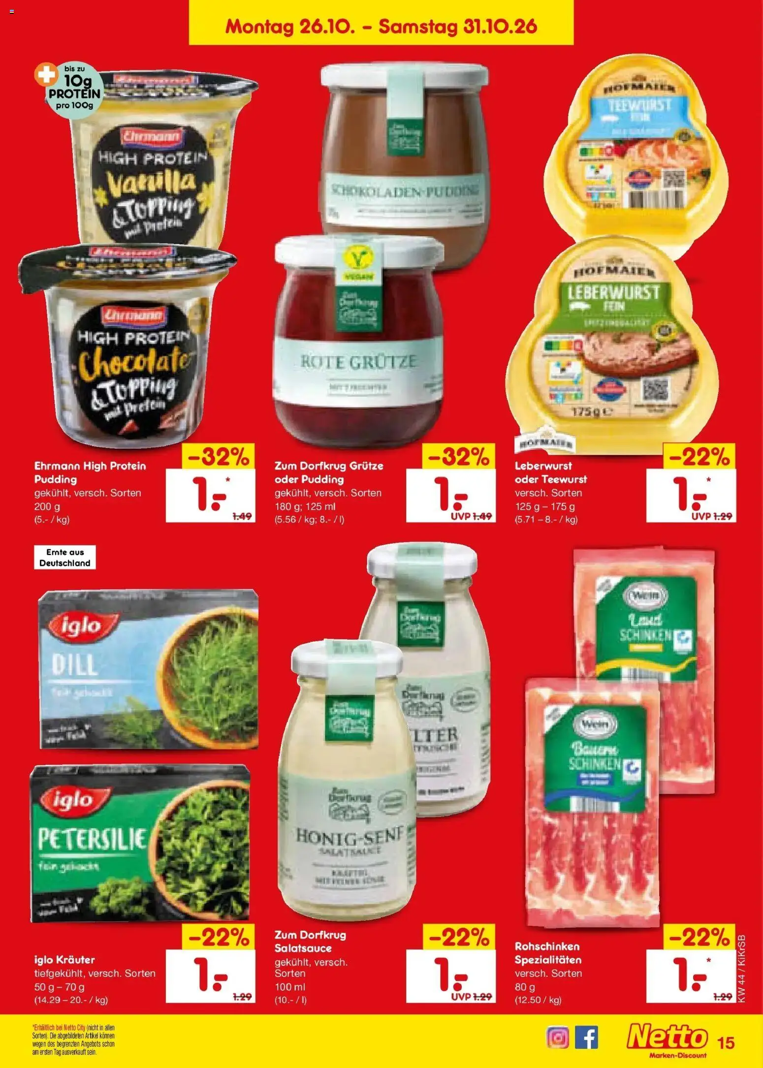 Netto Marken-Discount Prospekt Baesweiler – gültig ab 26.10.2026 | Seite: 23 | Produkte: Spezialitäten, Petersilie, Dill, Schinken