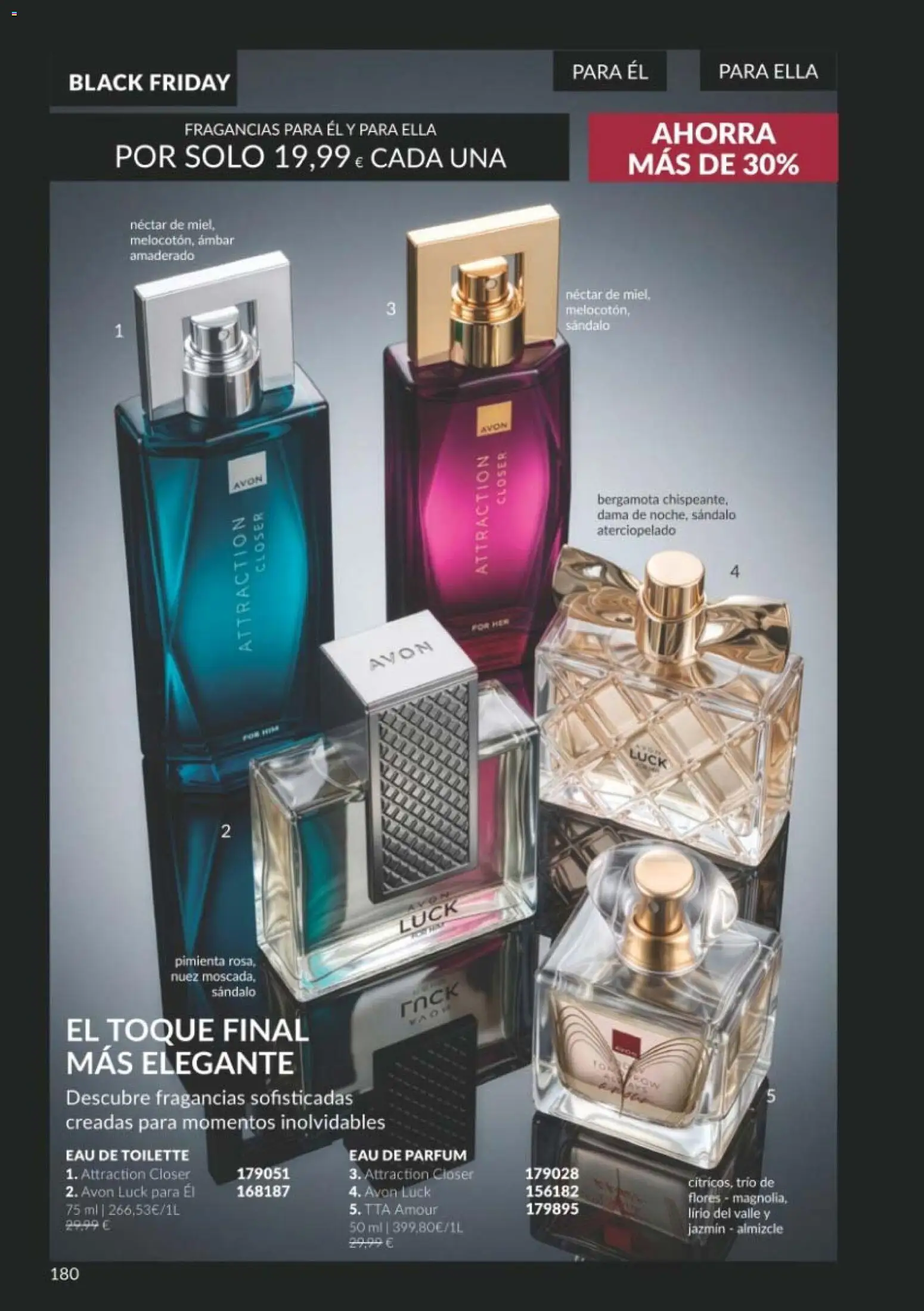 Catálogo AVON Black Friday │ válido desde el 01/11/2026 | Página: 180 | Productos: Eau de toilette, Flores, Eau de parfum, Néctar