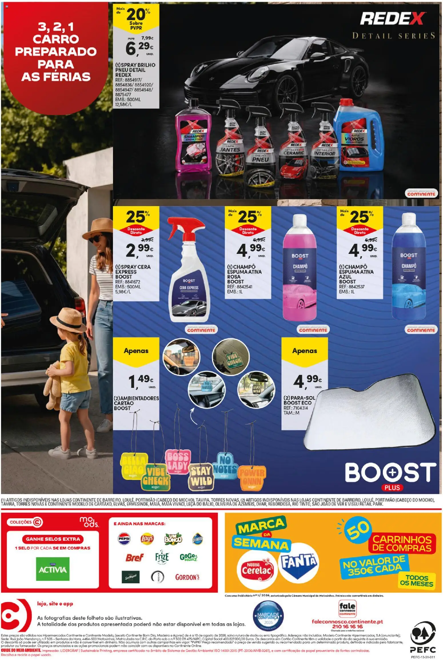 Continente folheto │ válido de 04/08/2026 | Página: 52 | Produtos: Fanta, Shampoo, Cera, Pneu