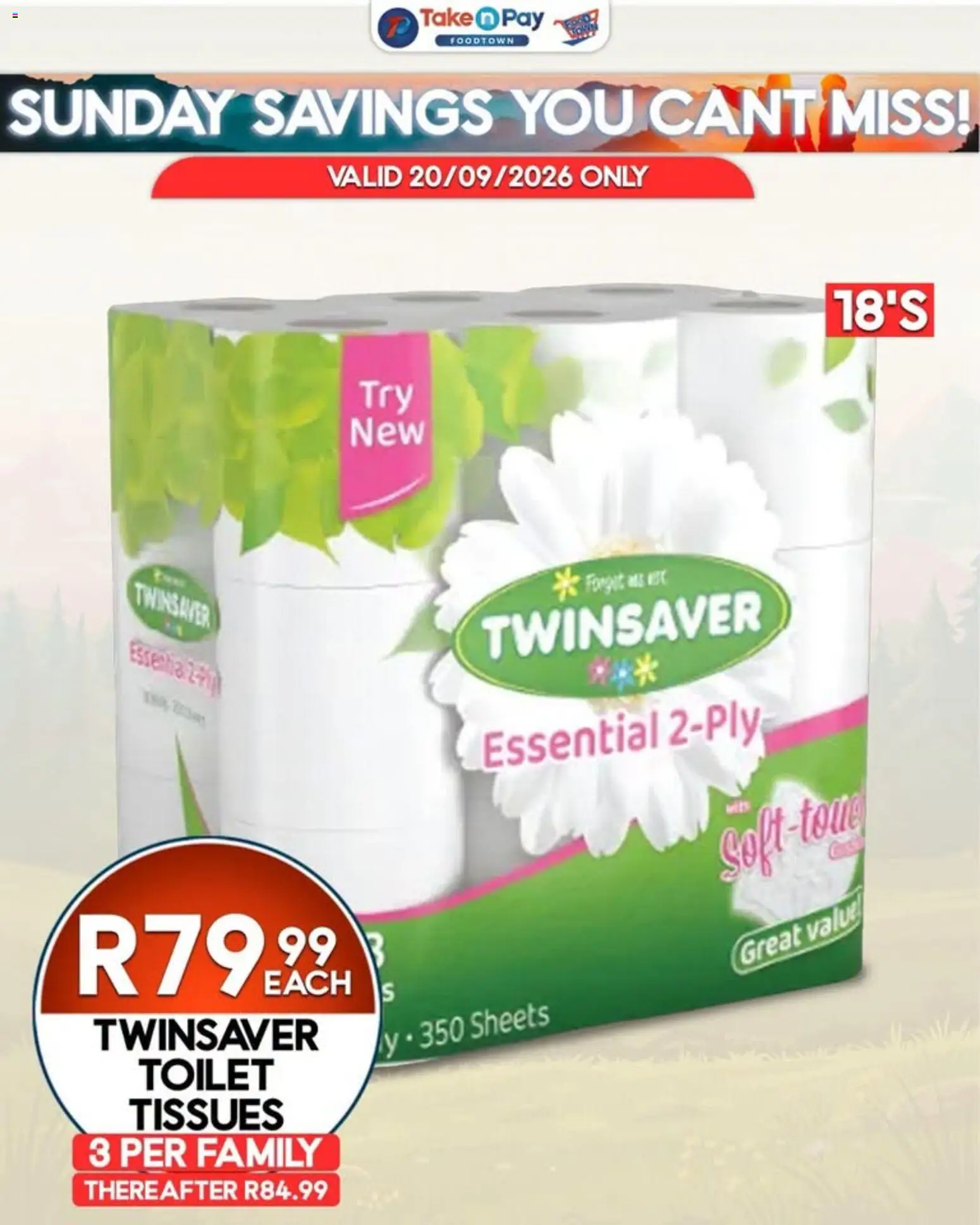 New Take n Pay catalogue – valid from 20/09/2026 | Page: 3 | Products: Toilet, Tissues
