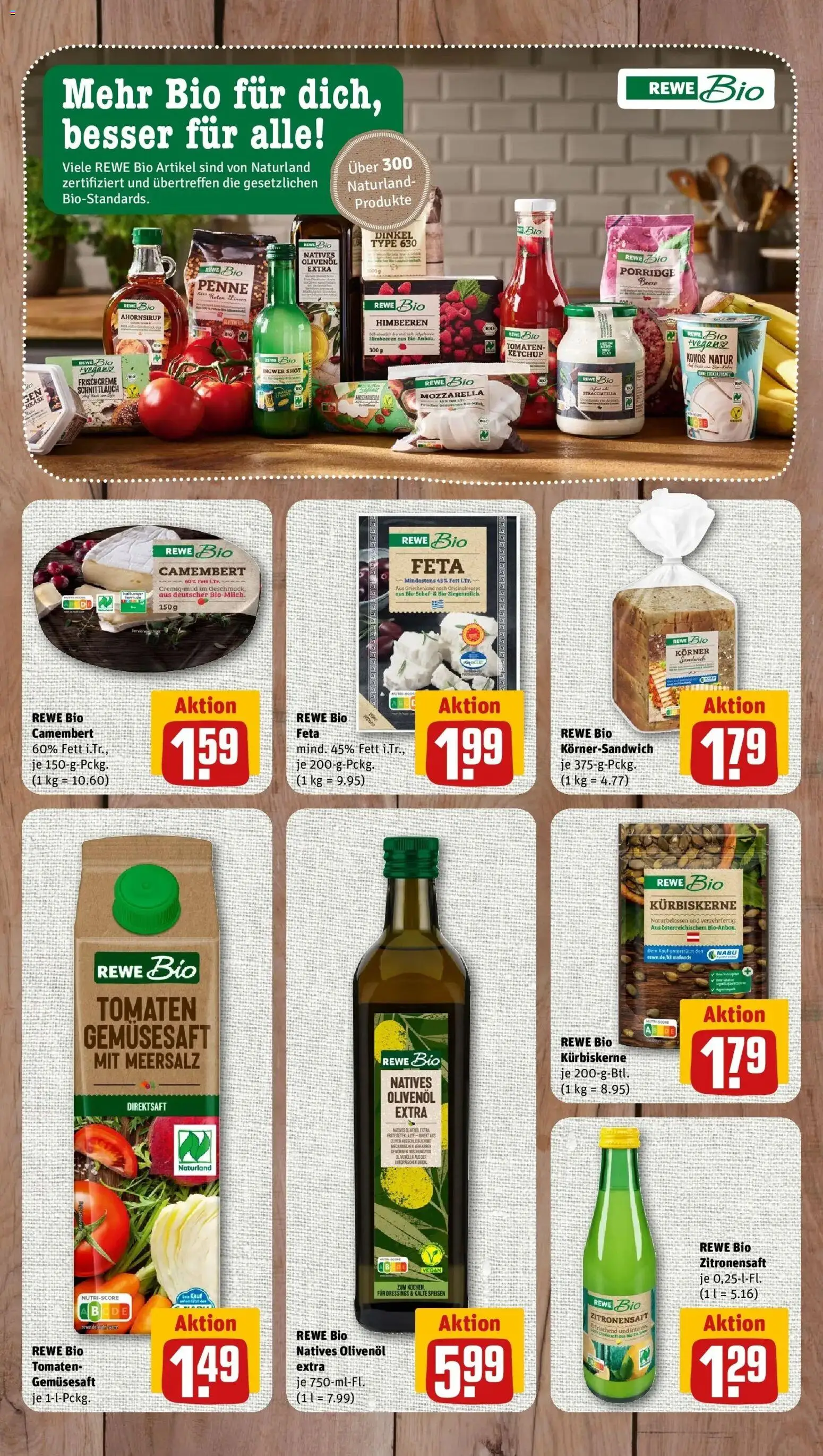 REWE Prospekt ab 07.09.2026 zum Blättern » Angebote | Seite: 9 | Produkte: Feta, Mozzarella, Olivenol, Ketchup
