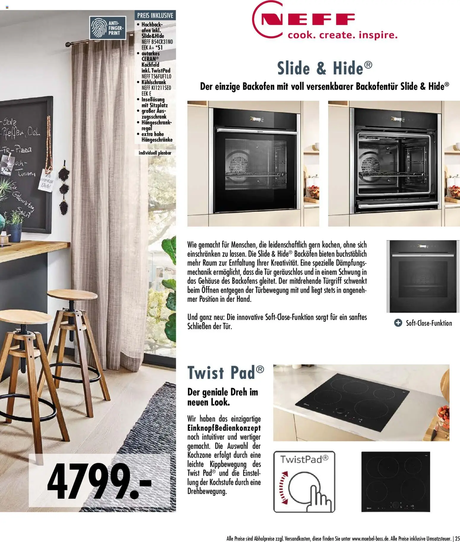SB Möbel Boss Küchenkatalog 2026 – gültig ab 09.04.2026 | Seite: 25 | Produkte: Neff, Regal, Kühlschrank, Salz