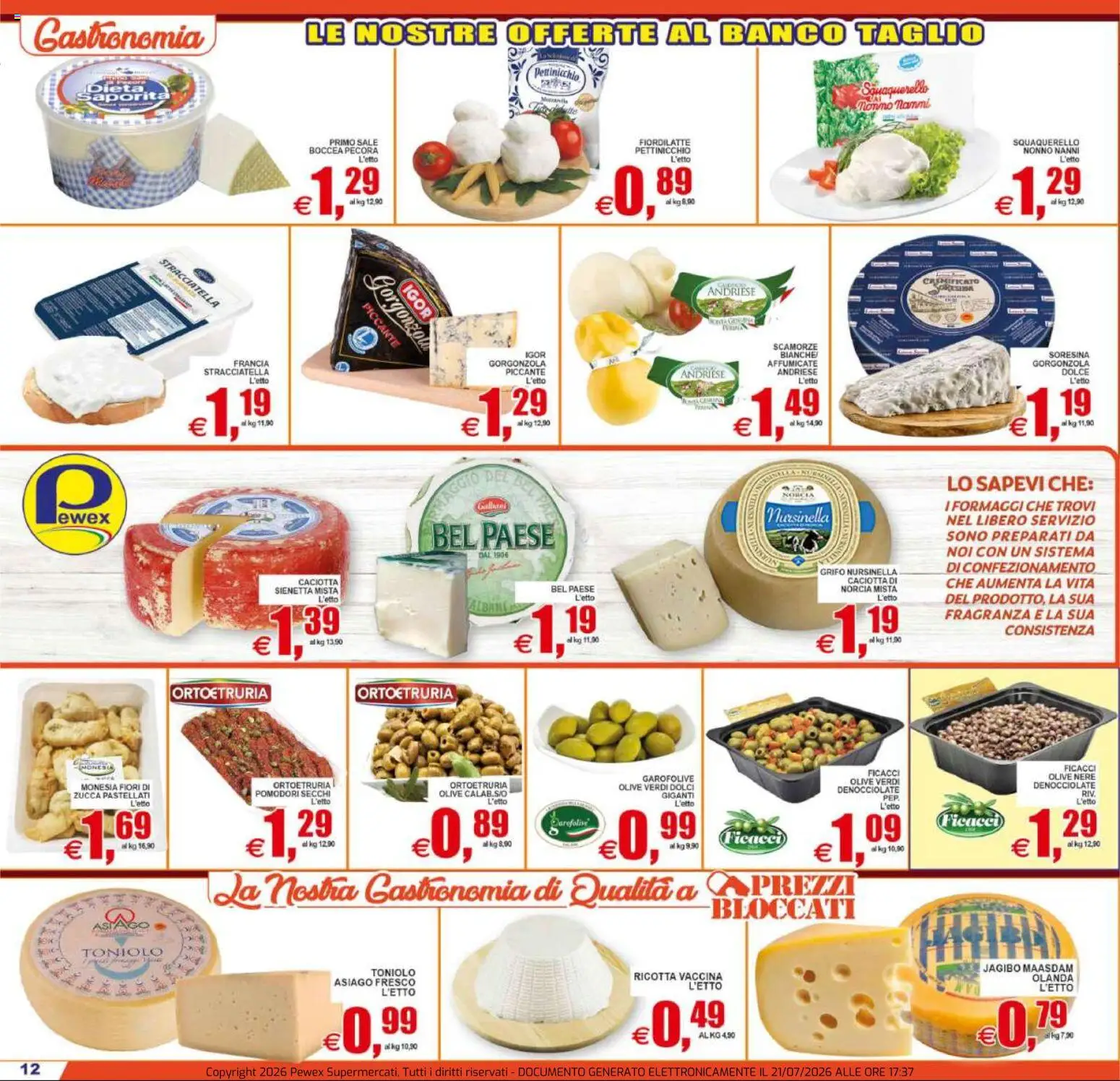 Volantino Pewex del 22/07/2026 | Pagina: 12 | Prodotti: Sale, Ricotta, Stracciatella, Fragranza