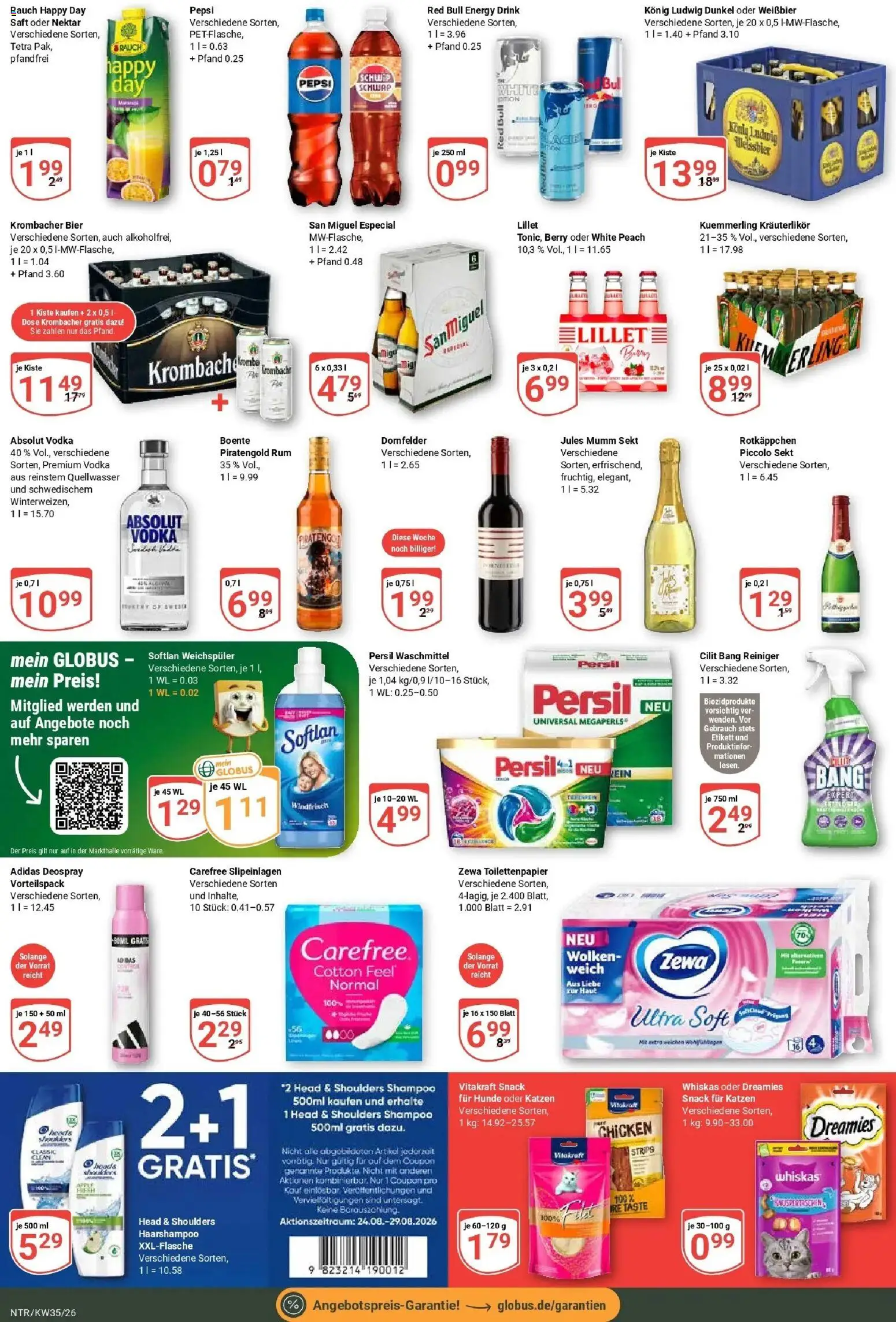 Globus Prospekt Neutraubling (ab 24.08.2026) » Angebote online | Seite: 5 | Produkte: Red bull, Sekt, Schwip schwap, Waschmittel